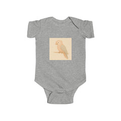Peach Parakeet Baby Bodysuit — Cute Pastel Bird Infant Onesie