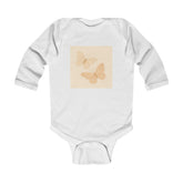 Butterfly Baby Bodysuit — Neutral Beige Butterfly Infant Long Sleeve Onesie