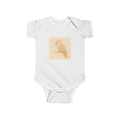 Peach Parakeet Baby Bodysuit — Cute Pastel Bird Infant Onesie
