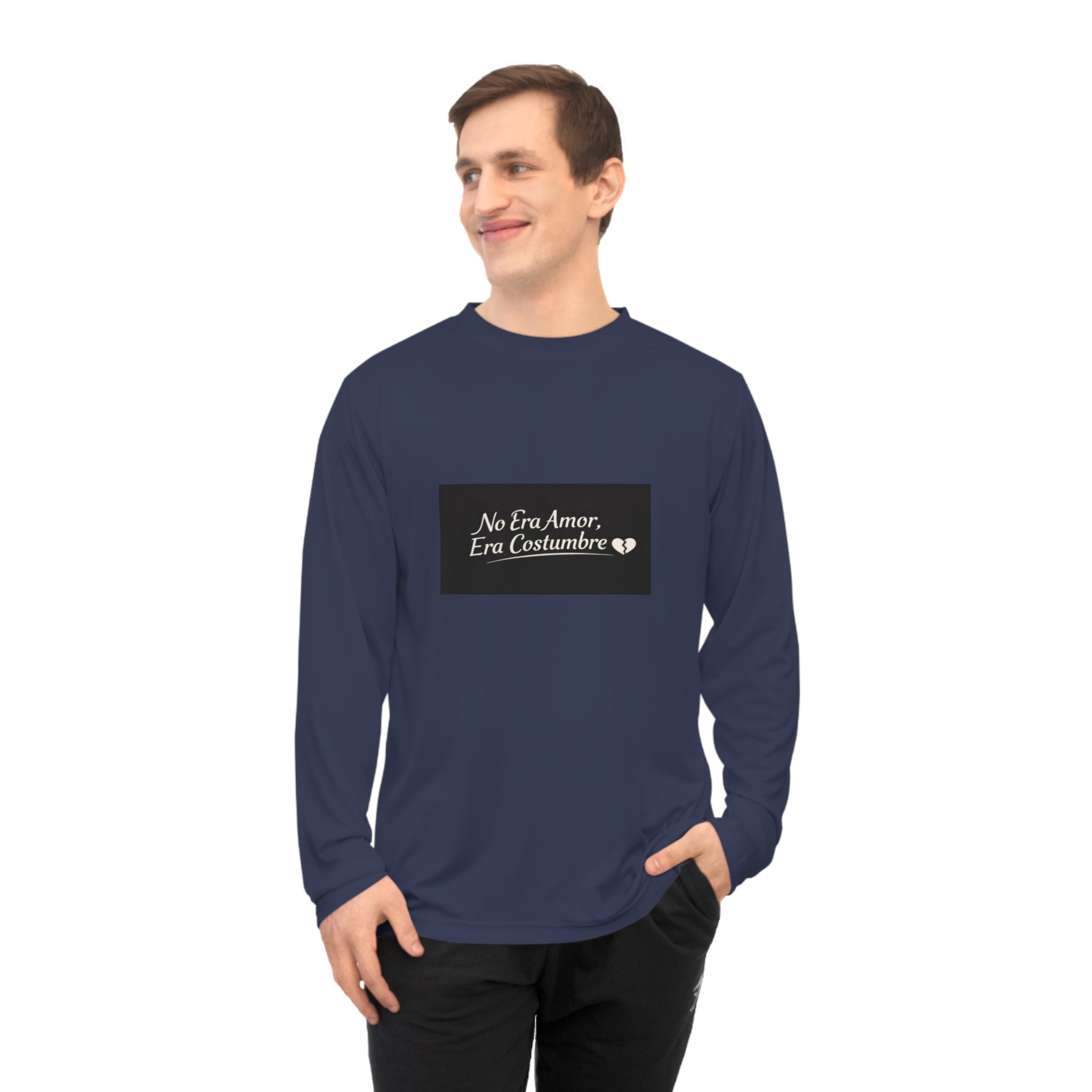 Long Sleeve Shirt — "No Era Amor, Era Costumbre" Minimal Spanish Quote Performance Top