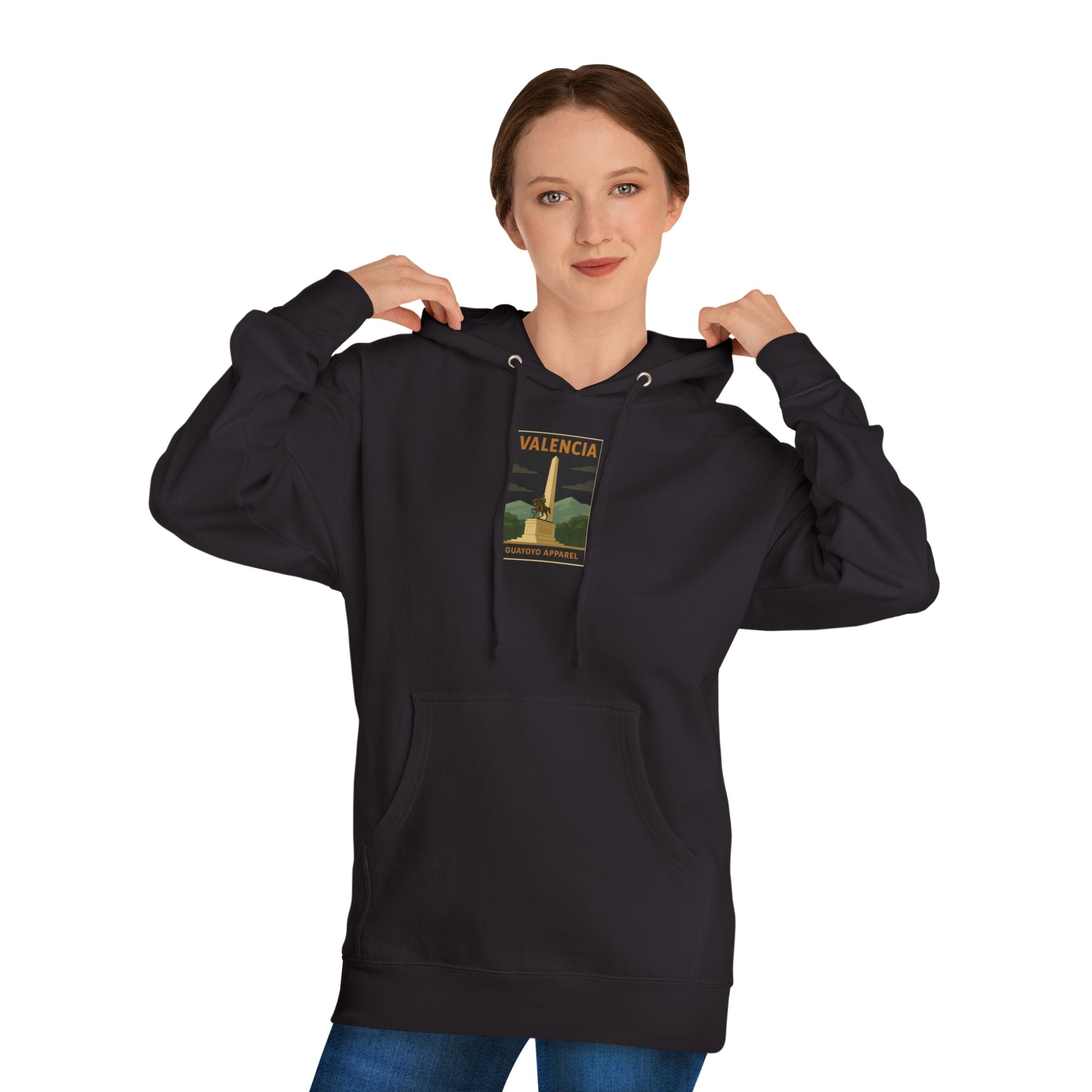 Valencia Vintage Travel Hoodie — Retro Palm & Monument Graphic