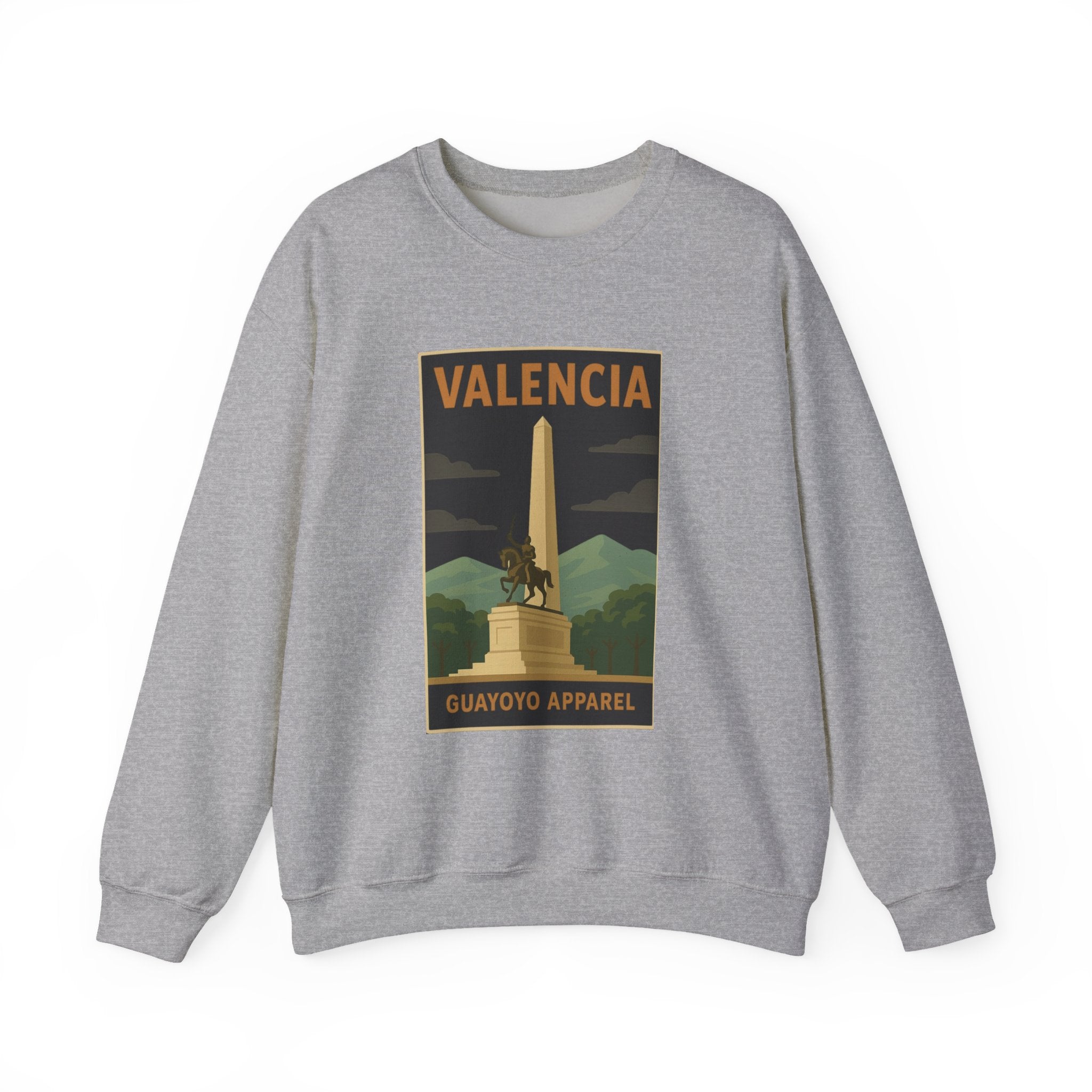 Valencia Monument Crewneck Sweatshirt — Vintage City Landmark Graphic