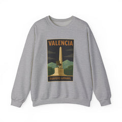 Valencia Monument Crewneck Sweatshirt — Vintage City Landmark Graphic
