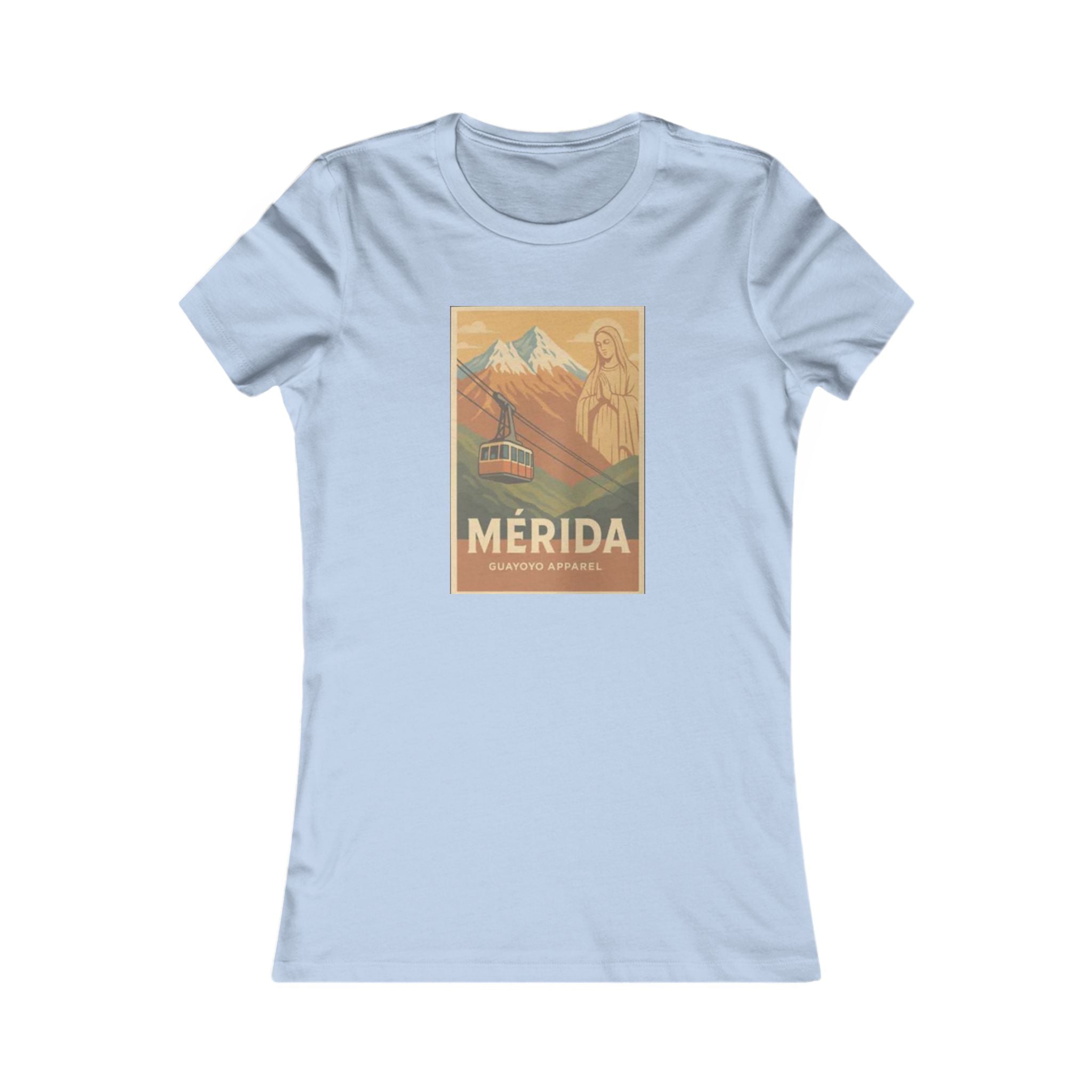 Mérida Vintage Travel Tee — Mountain Cable Car Graphic Women's Shirt
