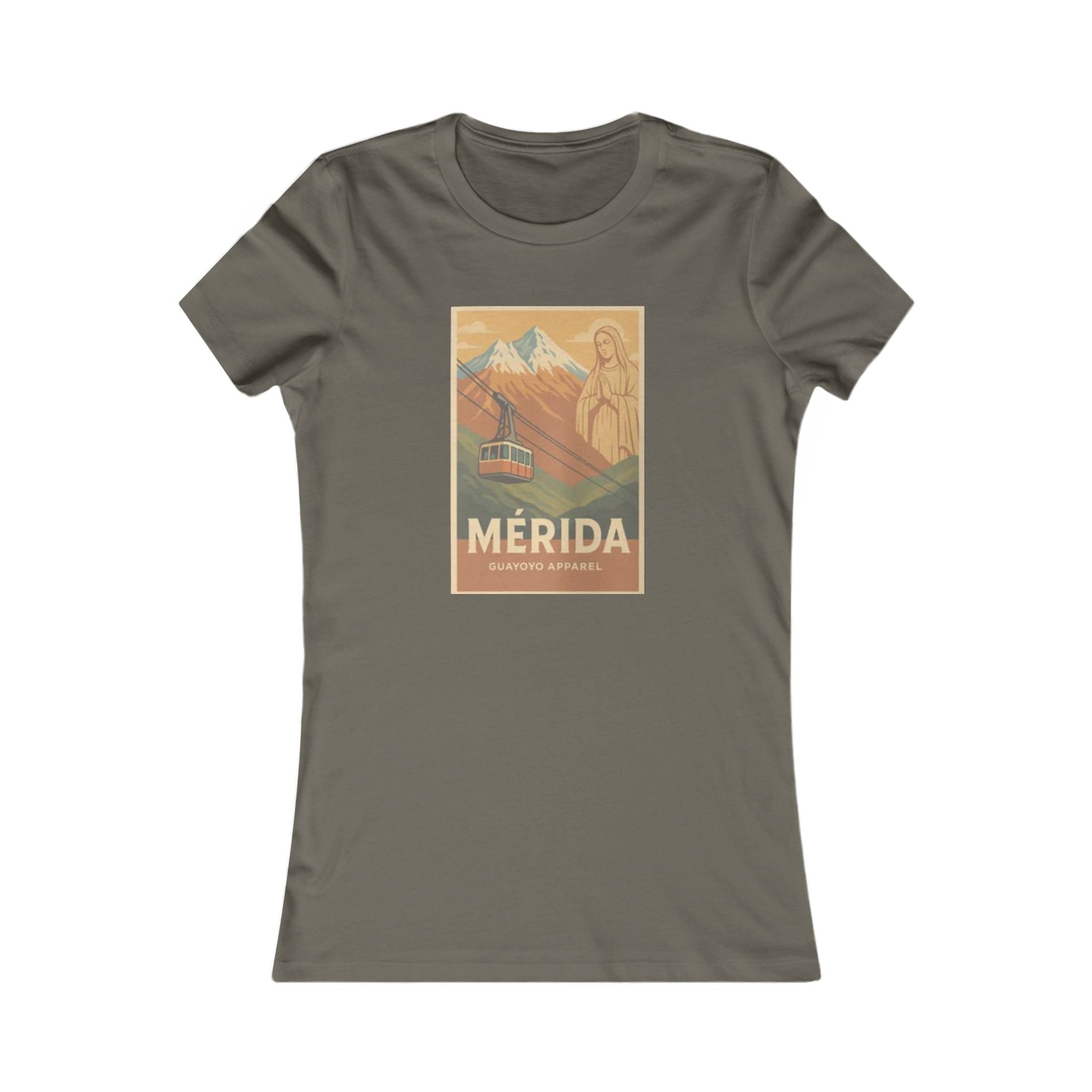 Mérida Vintage Travel Tee — Mountain Cable Car Graphic Women's Shirt