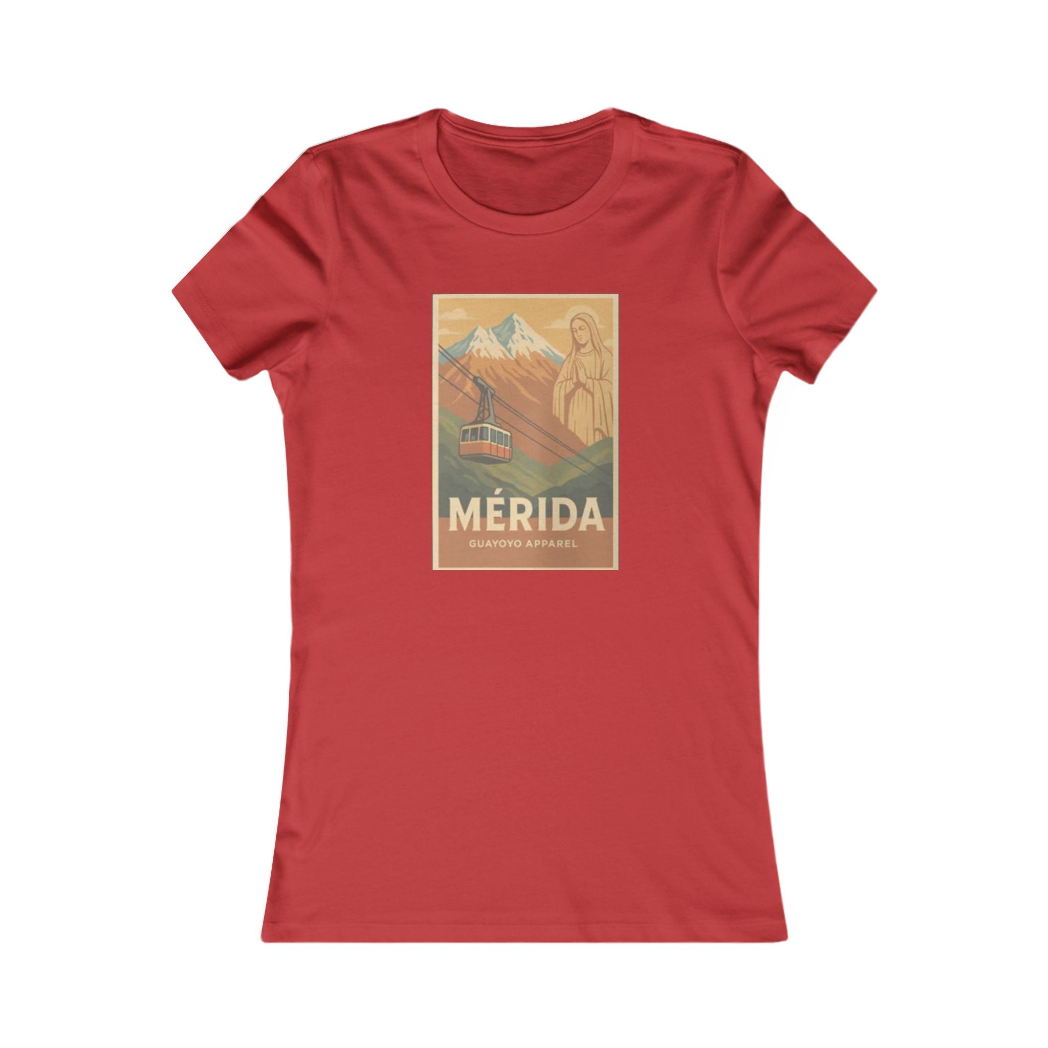 Mérida Vintage Travel Tee — Mountain Cable Car Graphic Women's Shirt
