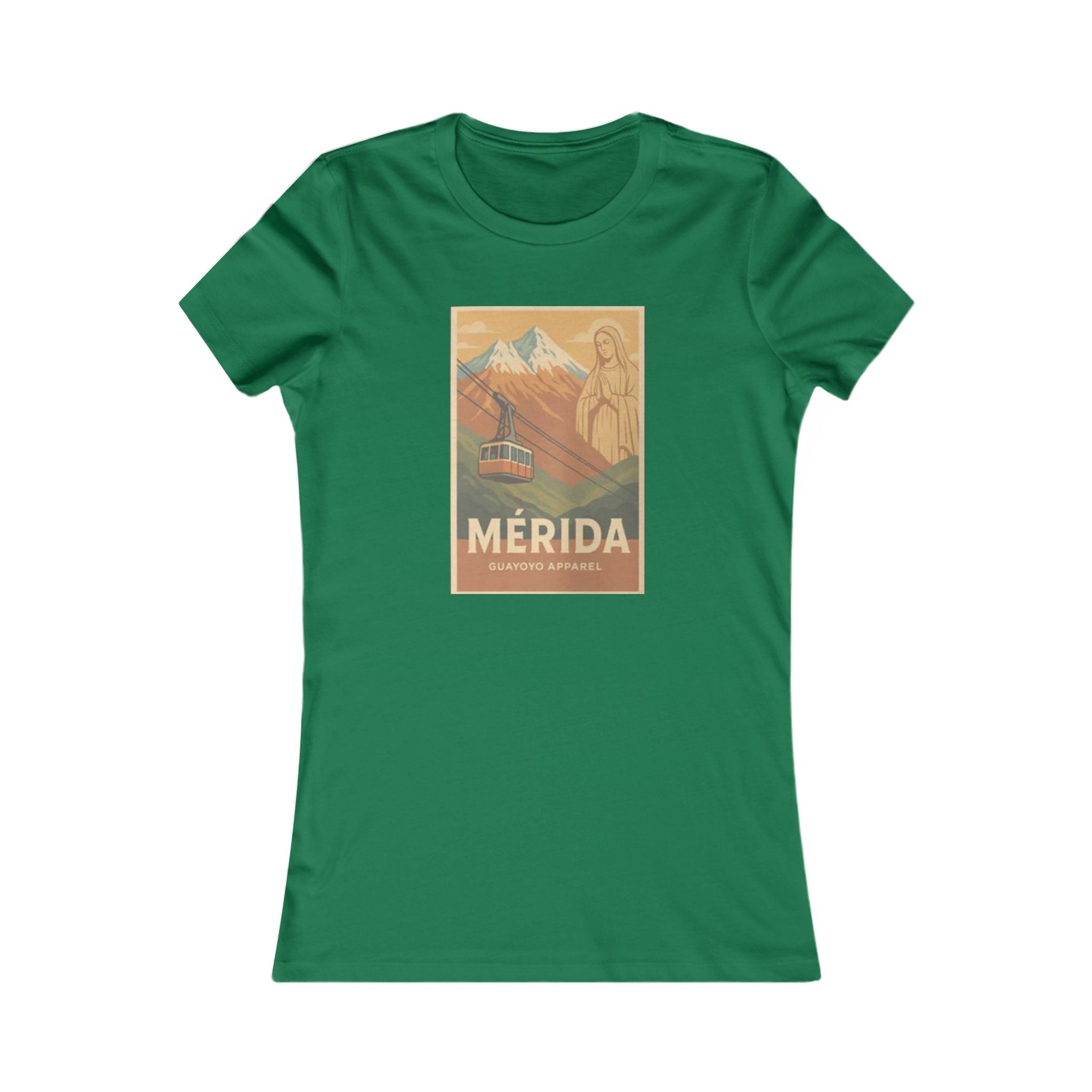 Mérida Vintage Travel Tee — Mountain Cable Car Graphic Women's Shirt