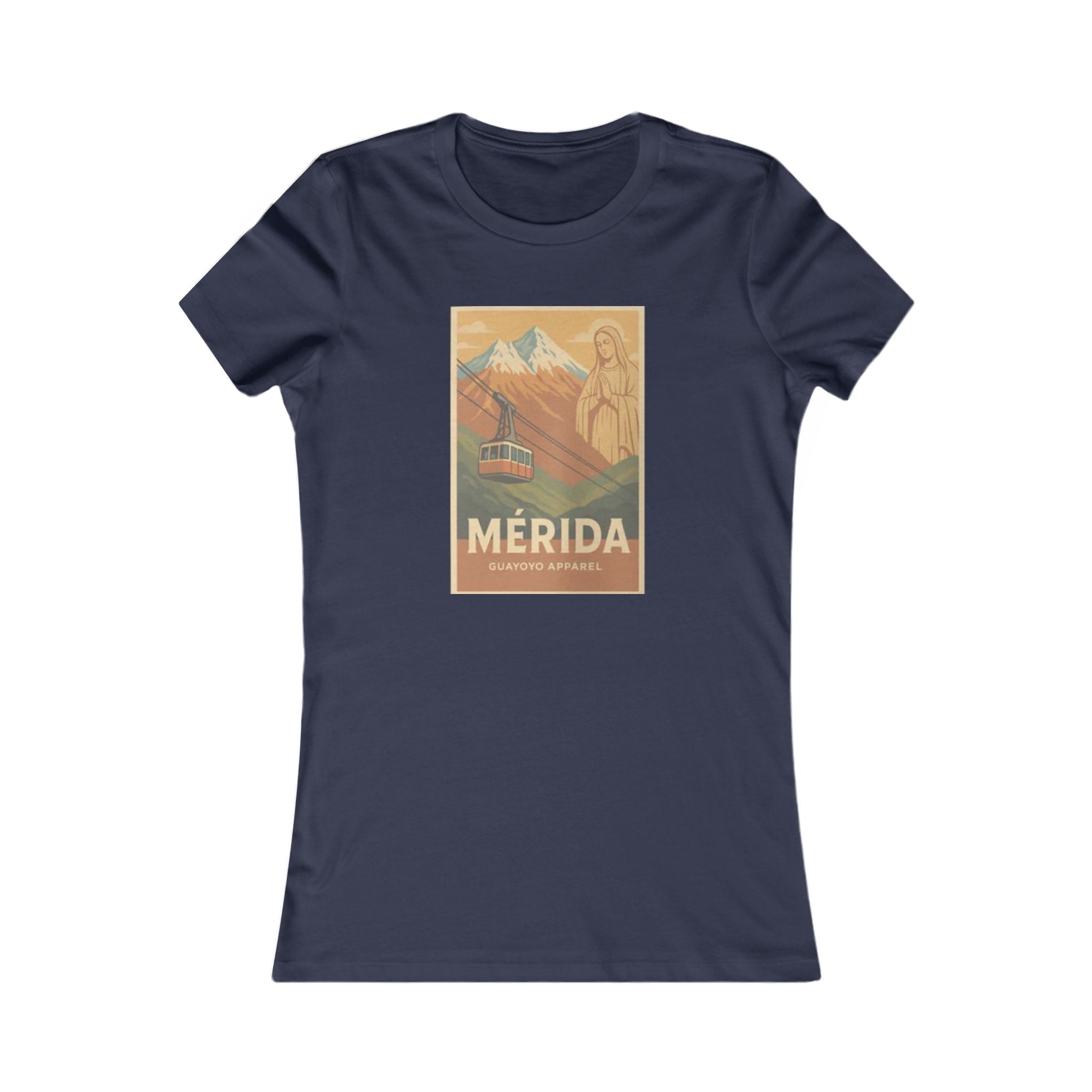 Mérida Vintage Travel Tee — Mountain Cable Car Graphic Women's Shirt