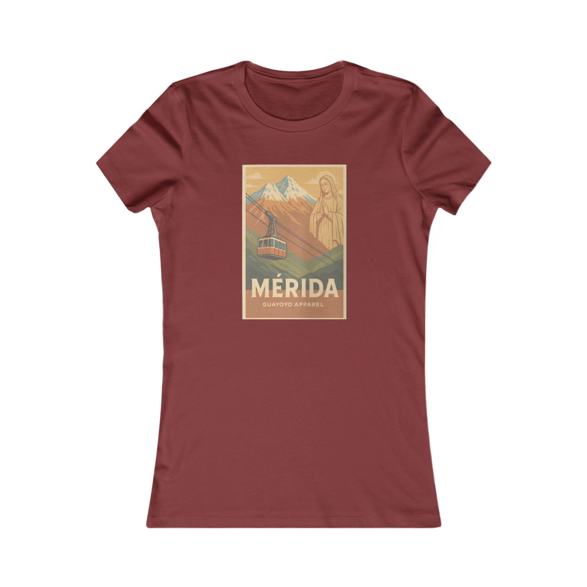 Mérida Vintage Travel Tee — Mountain Cable Car Graphic Women's Shirt
