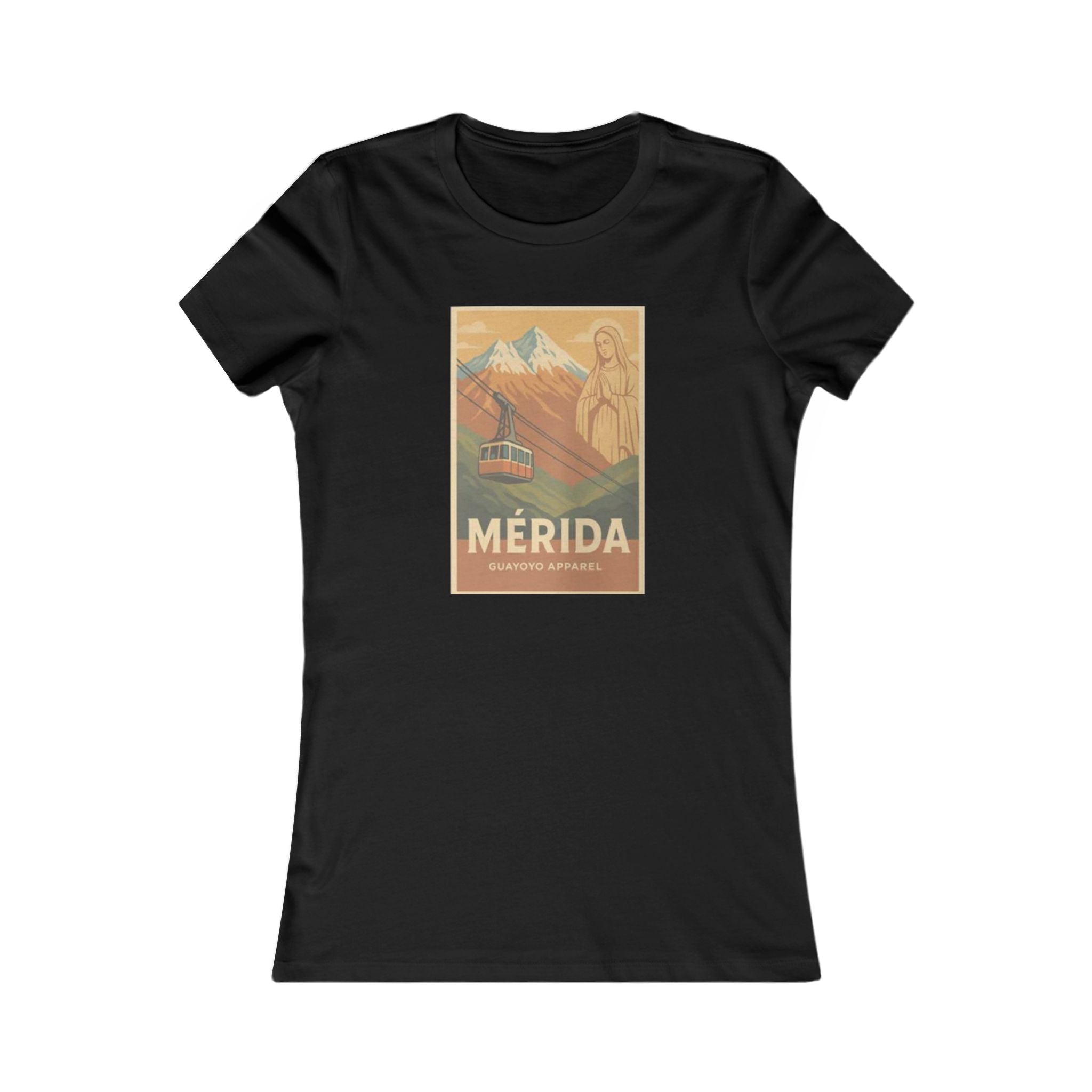 Mérida Vintage Travel Tee — Mountain Cable Car Graphic Women's Shirt