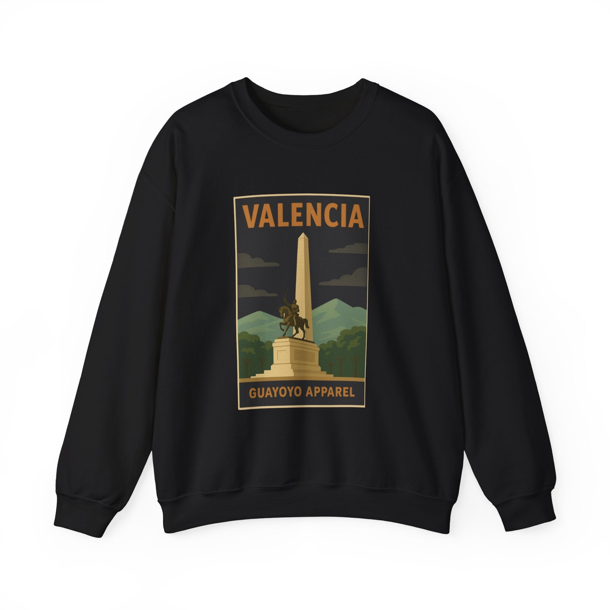 Valencia Monument Crewneck Sweatshirt — Vintage City Landmark Graphic