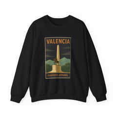 Valencia Monument Crewneck Sweatshirt — Vintage City Landmark Graphic