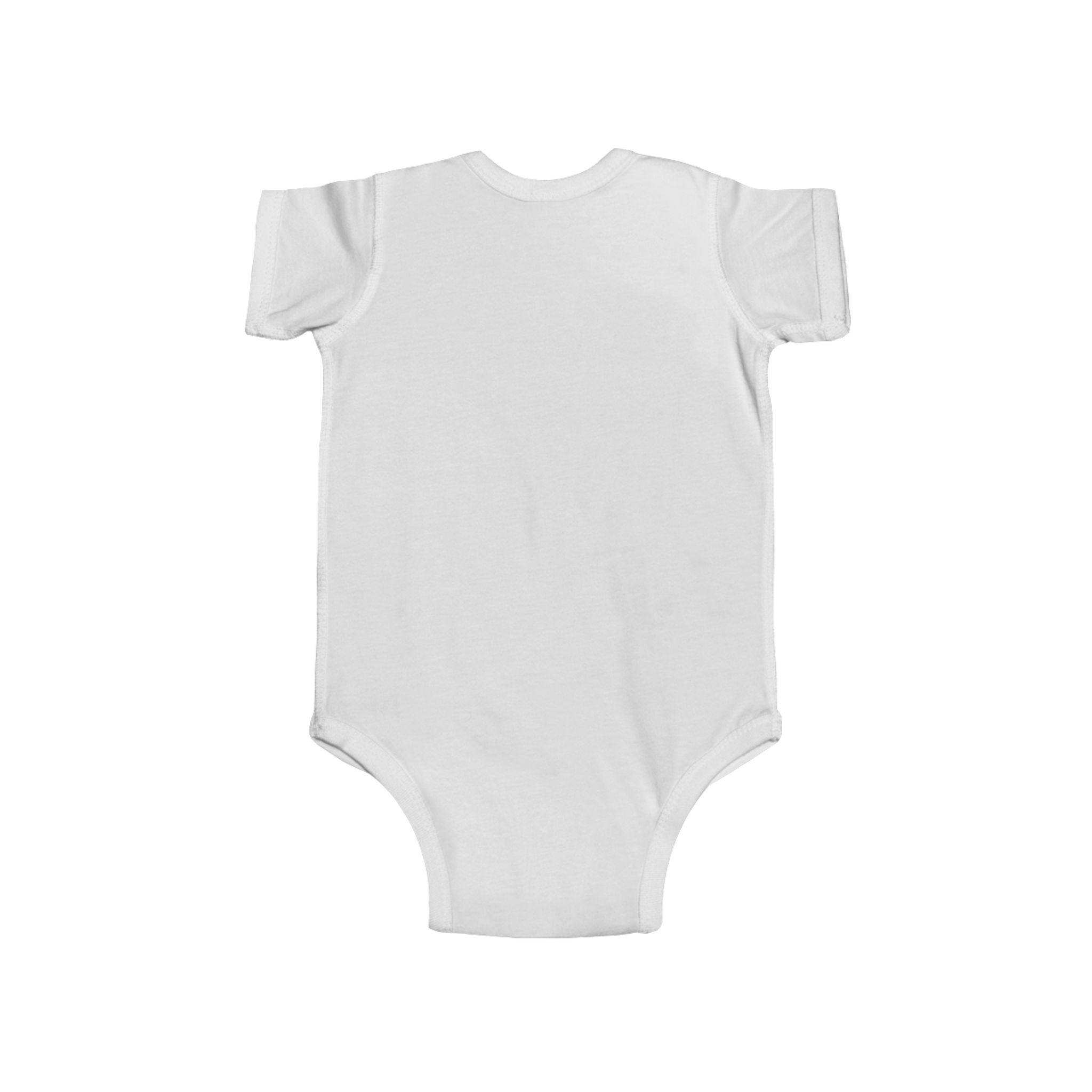 Baby Bodysuit with Cute Beige Doll Illustration — Newborn Onesie, Neutral Baby Shower Gift