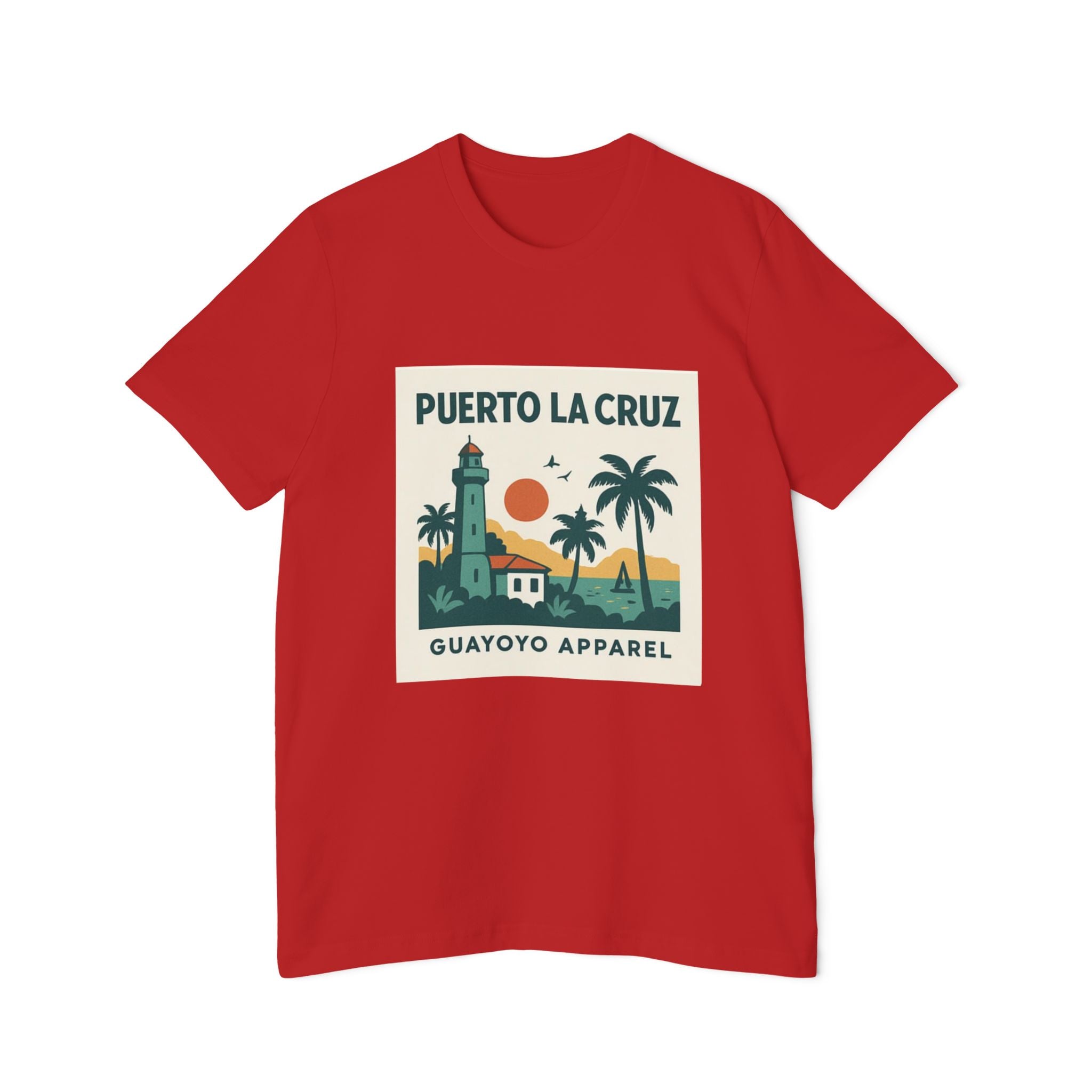 Puerto La Cruz Lighthouse T-Shirt — Retro Beach Graphic Tee by Guayoyo Apparel