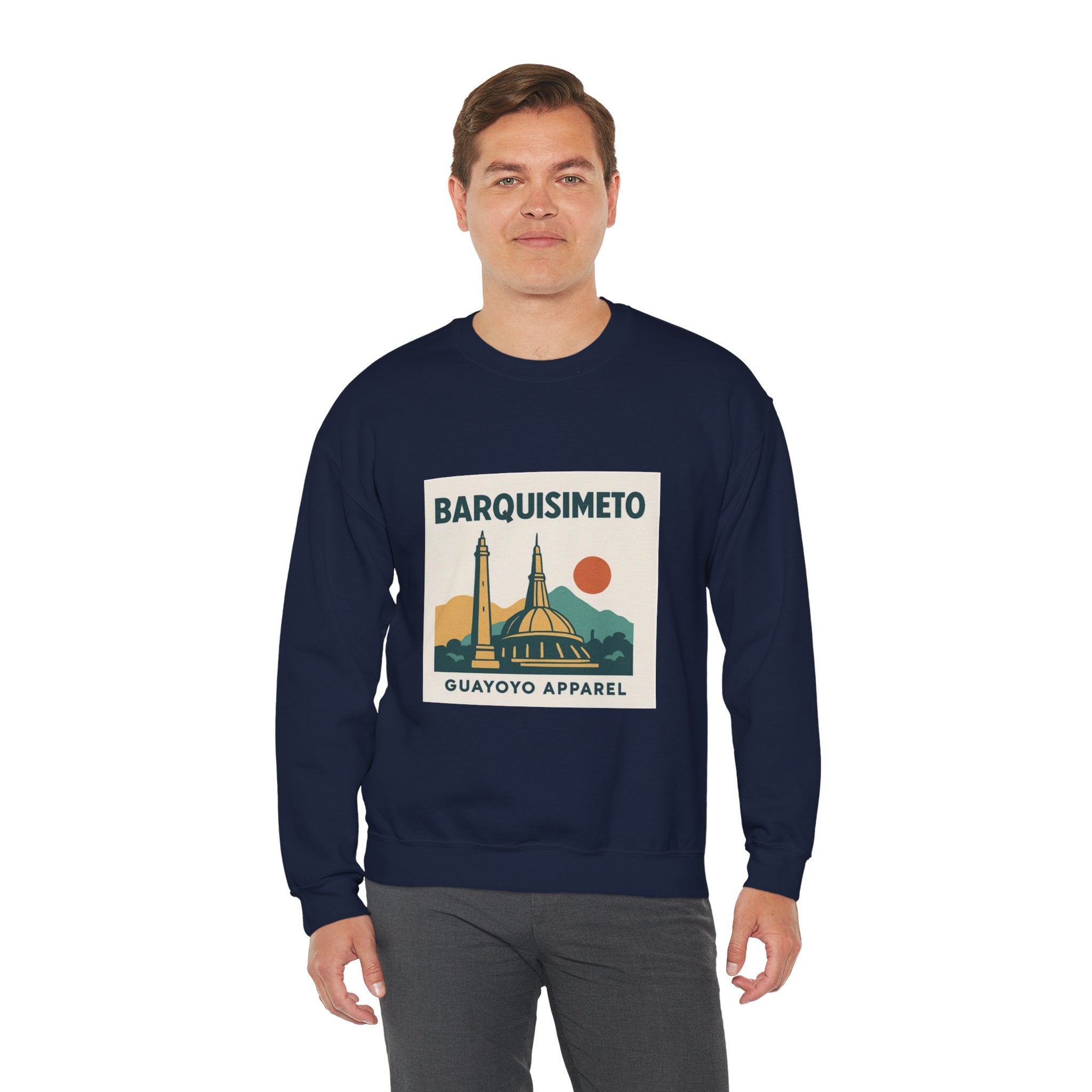 Barquisimeto Landmark Sweatshirt — Retro Cityscape Guayoyo Apparel