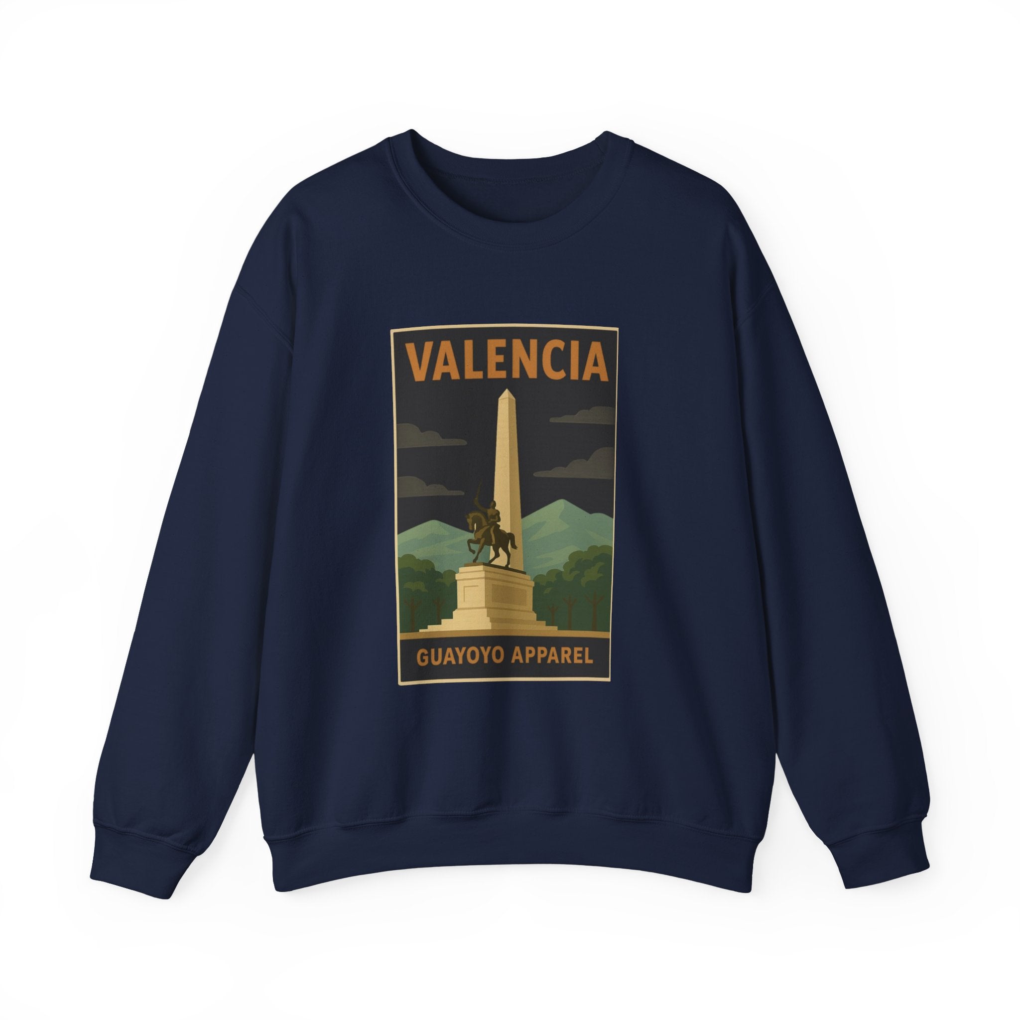 Valencia Monument Crewneck Sweatshirt — Vintage City Landmark Graphic