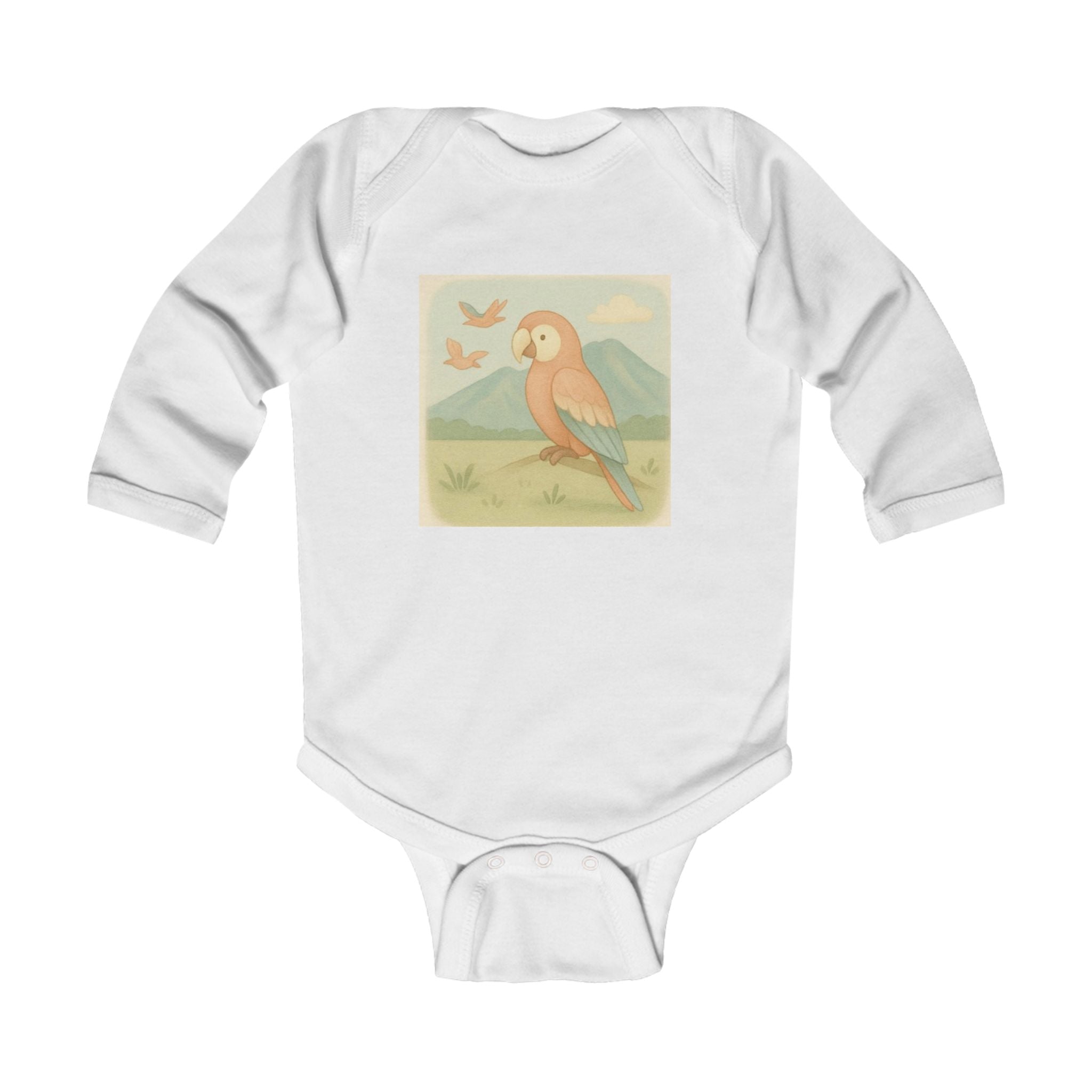 Infant Bodysuit — Vintage Parrot Nursery Long-Sleeve Baby Onesie