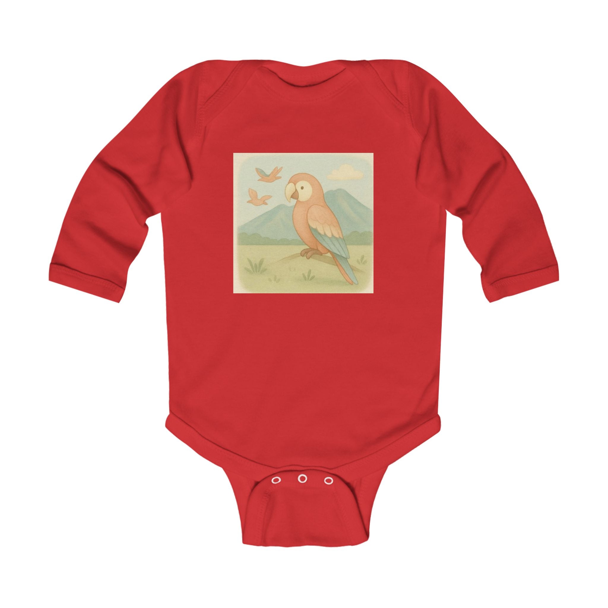 Infant Bodysuit — Vintage Parrot Nursery Long-Sleeve Baby Onesie