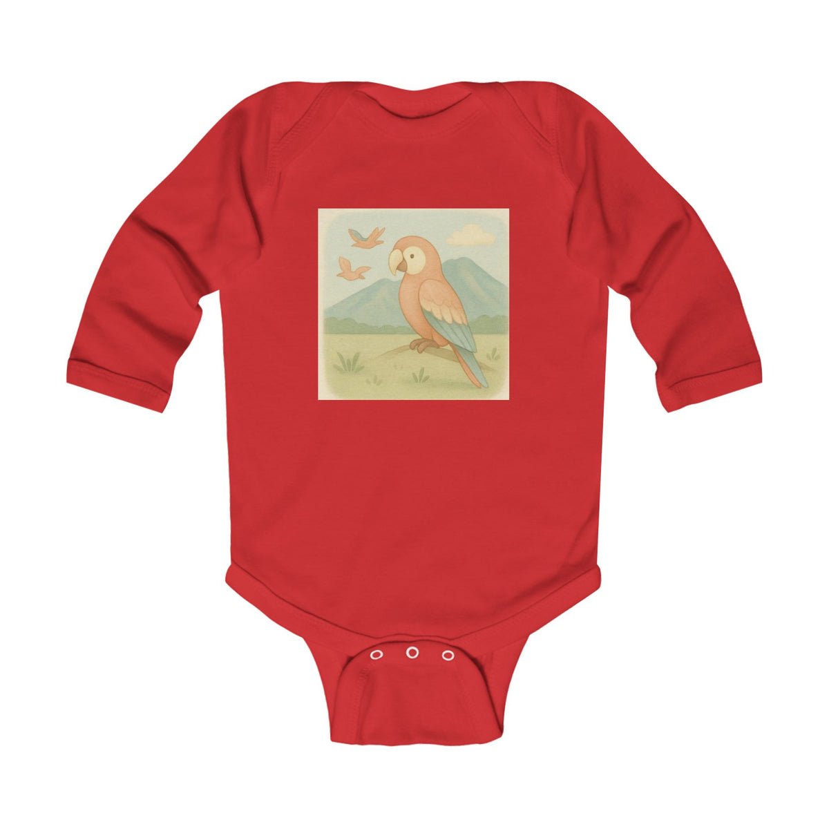 Infant Bodysuit — Vintage Parrot Nursery Long-Sleeve Baby Onesie