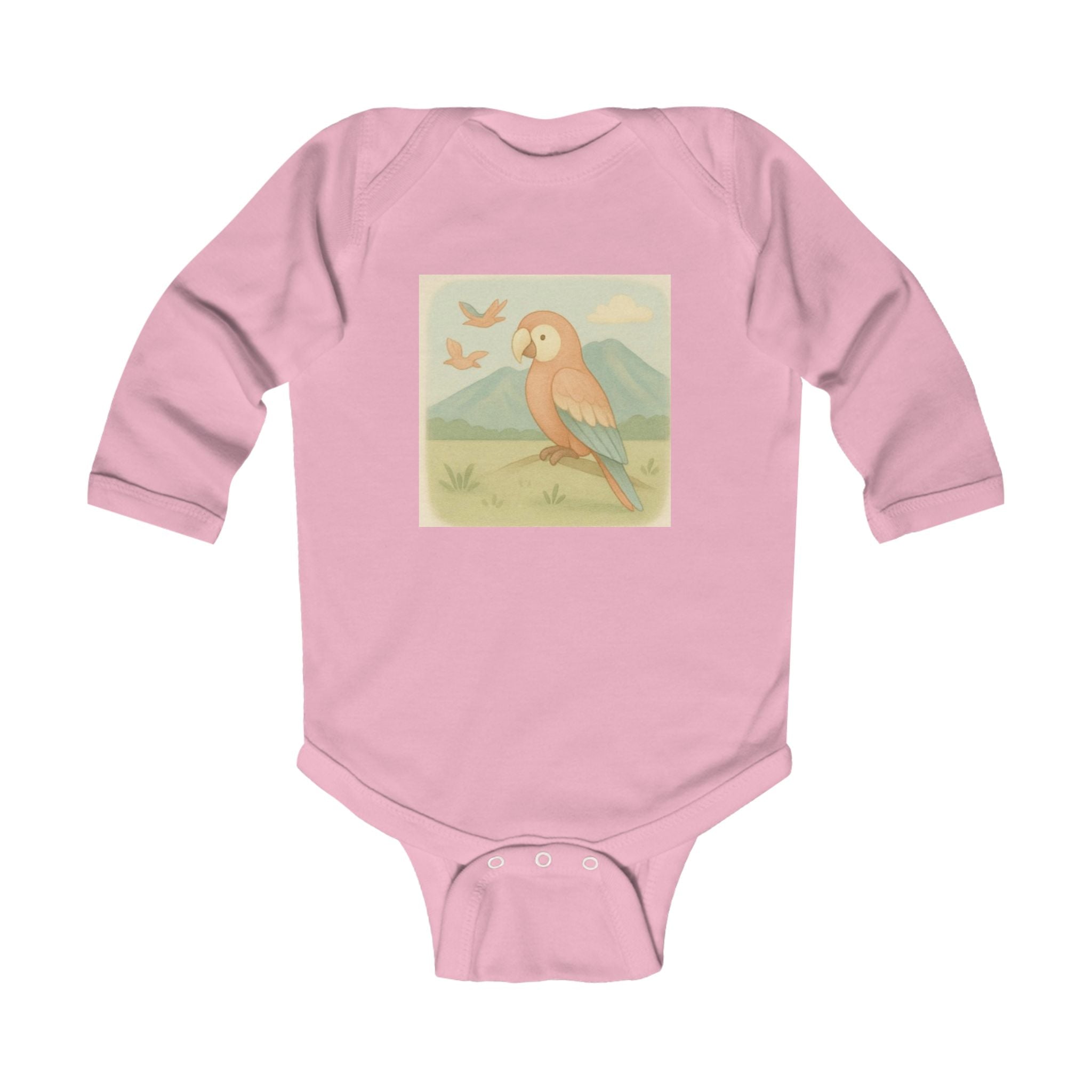 Infant Bodysuit — Vintage Parrot Nursery Long-Sleeve Baby Onesie