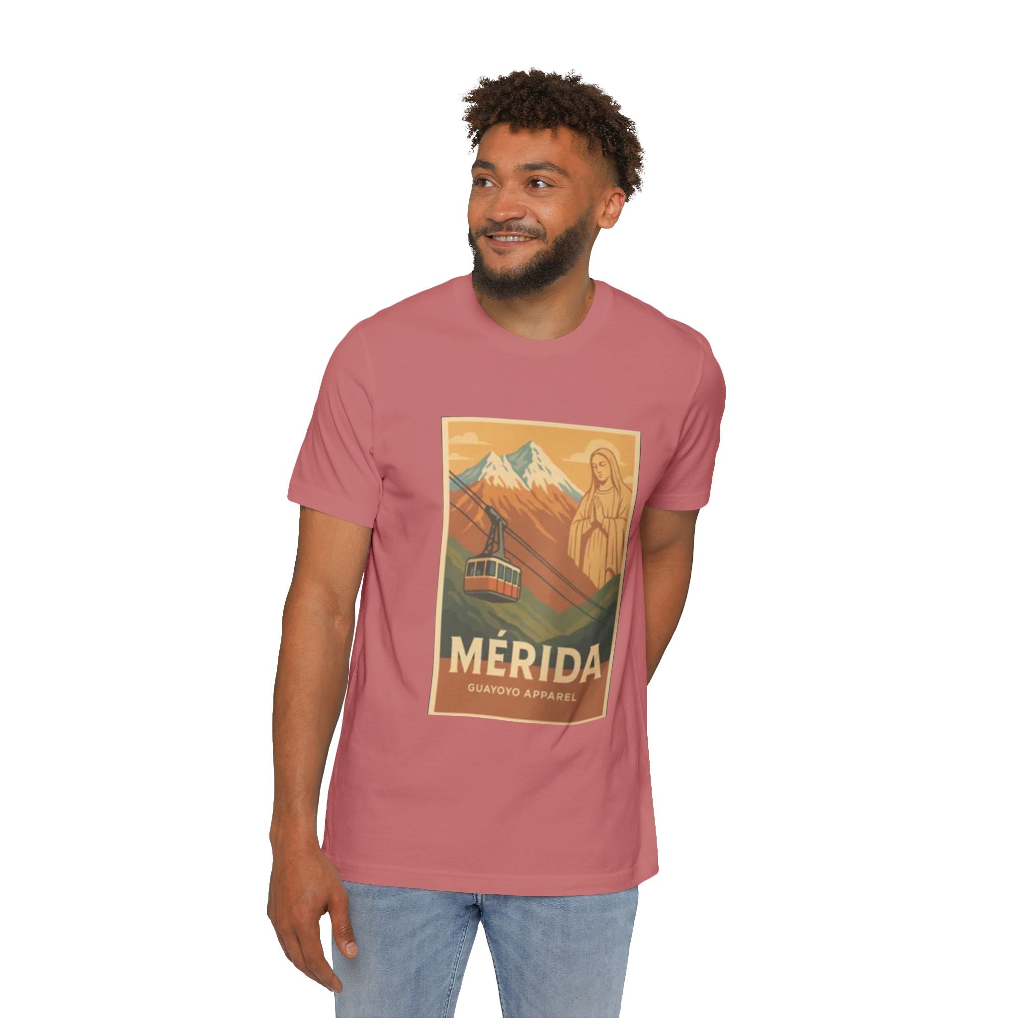 Mérida Vintage Travel T-Shirt — Cable Car & Mountain Poster Tee