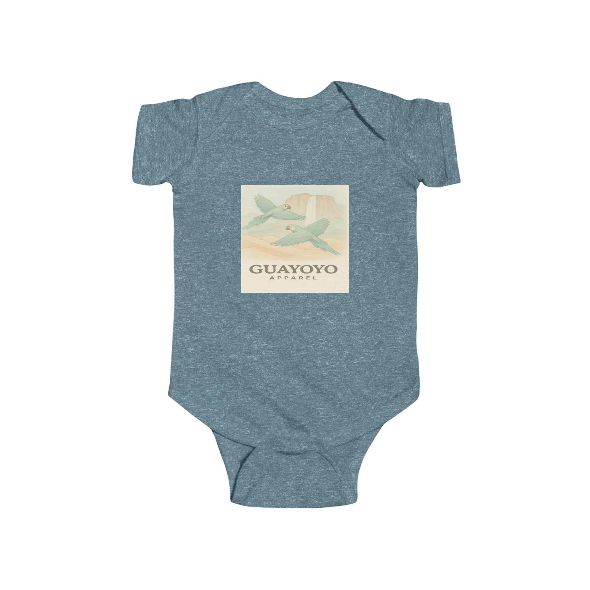 Guayoyo Coffee Infant Bodysuit — Vintage Coffee Plane Graphic Baby Onesie