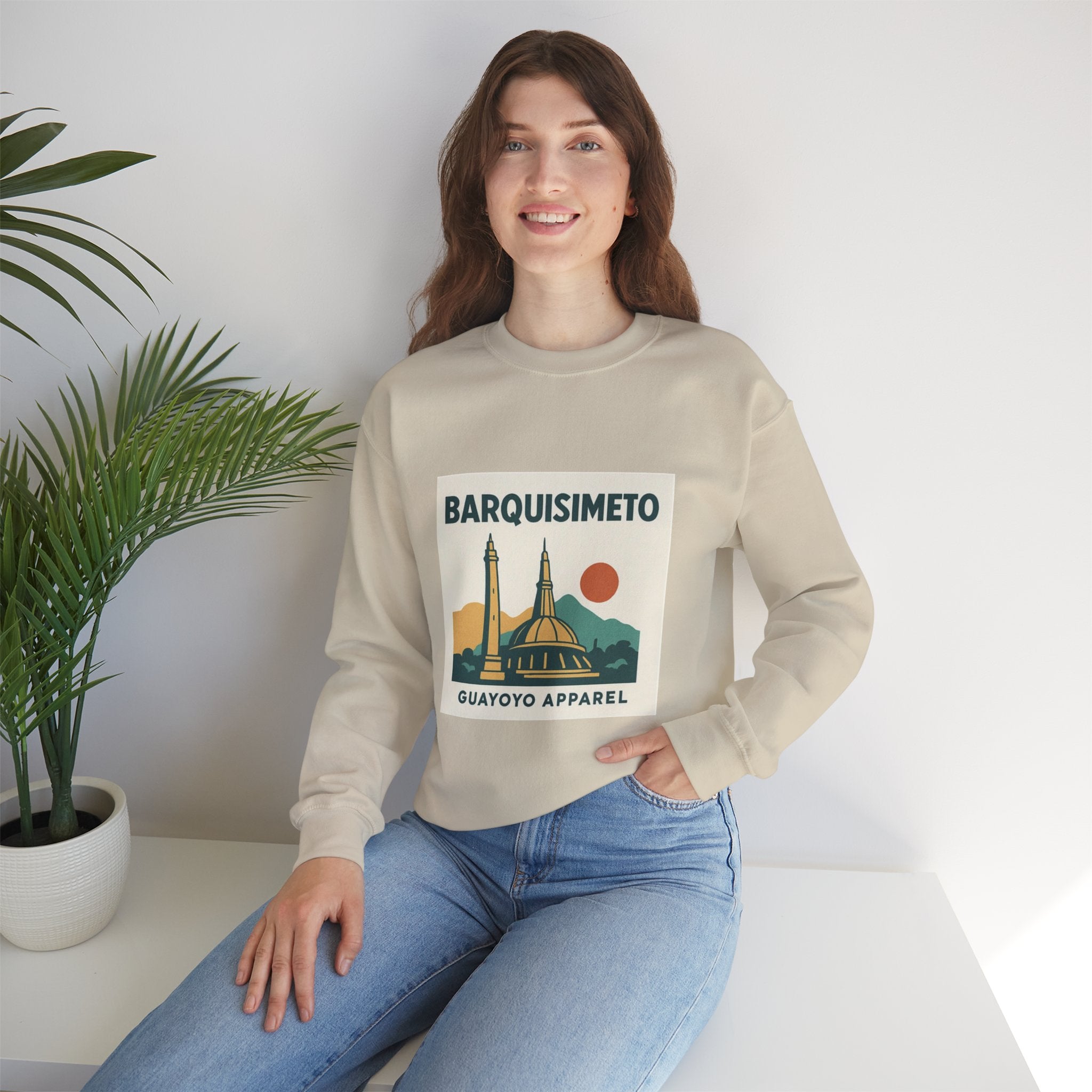 Barquisimeto Landmark Sweatshirt — Retro Cityscape Guayoyo Apparel
