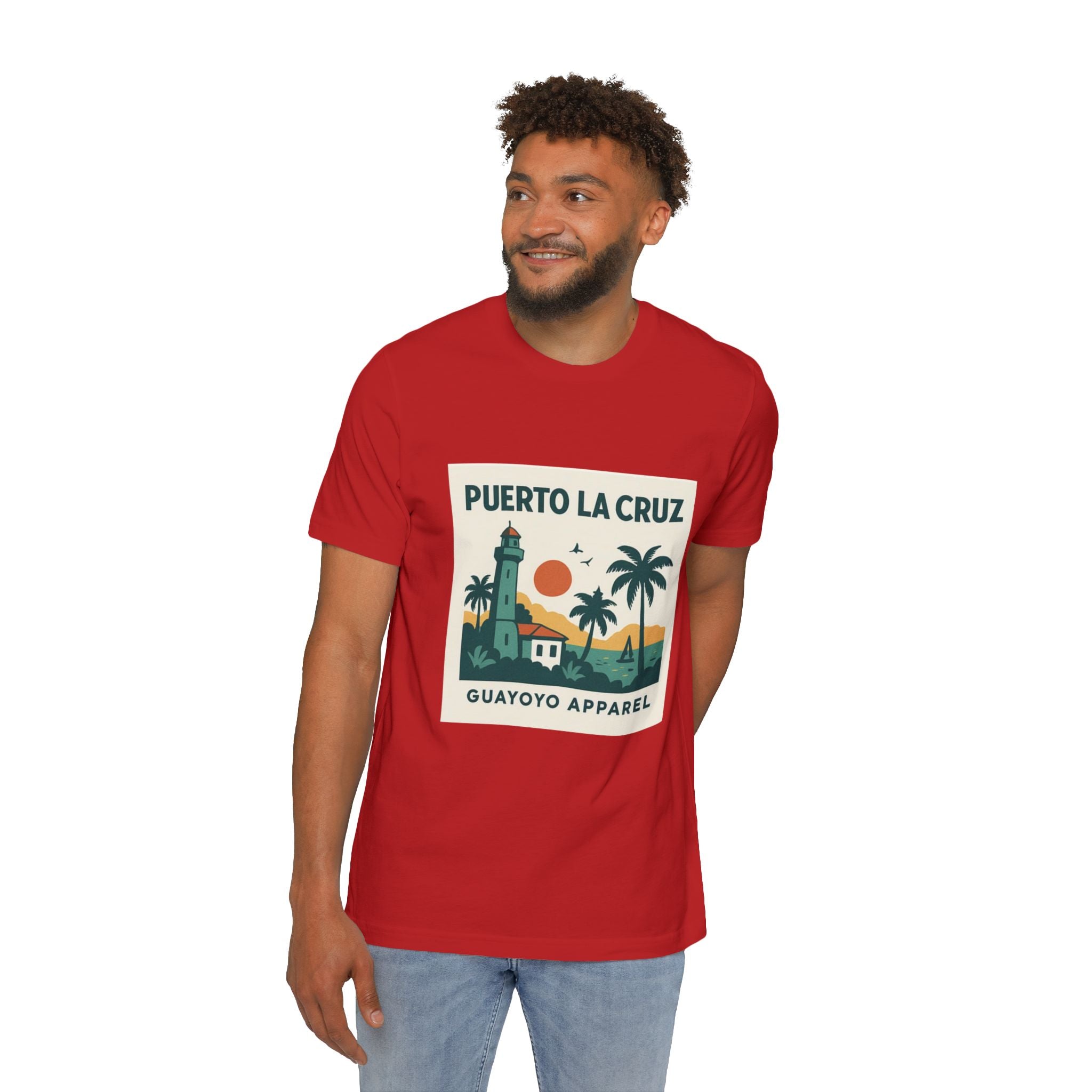 Puerto La Cruz Lighthouse T-Shirt — Retro Beach Graphic Tee by Guayoyo Apparel