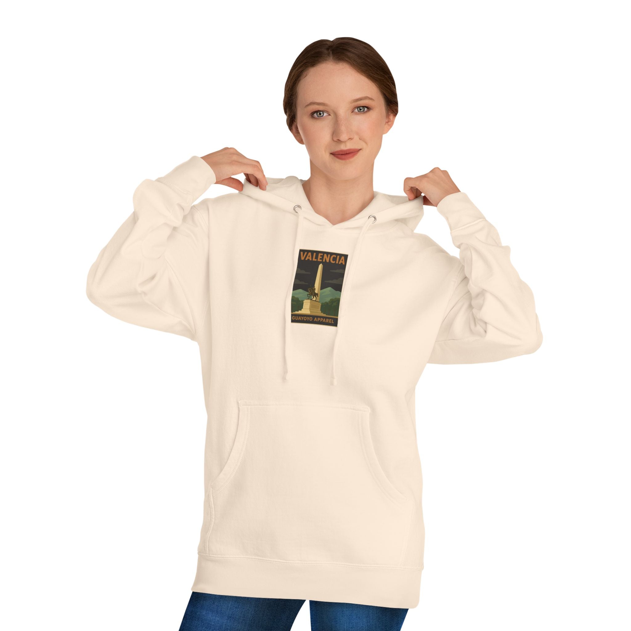 Valencia Vintage Travel Hoodie — Retro Palm & Monument Graphic