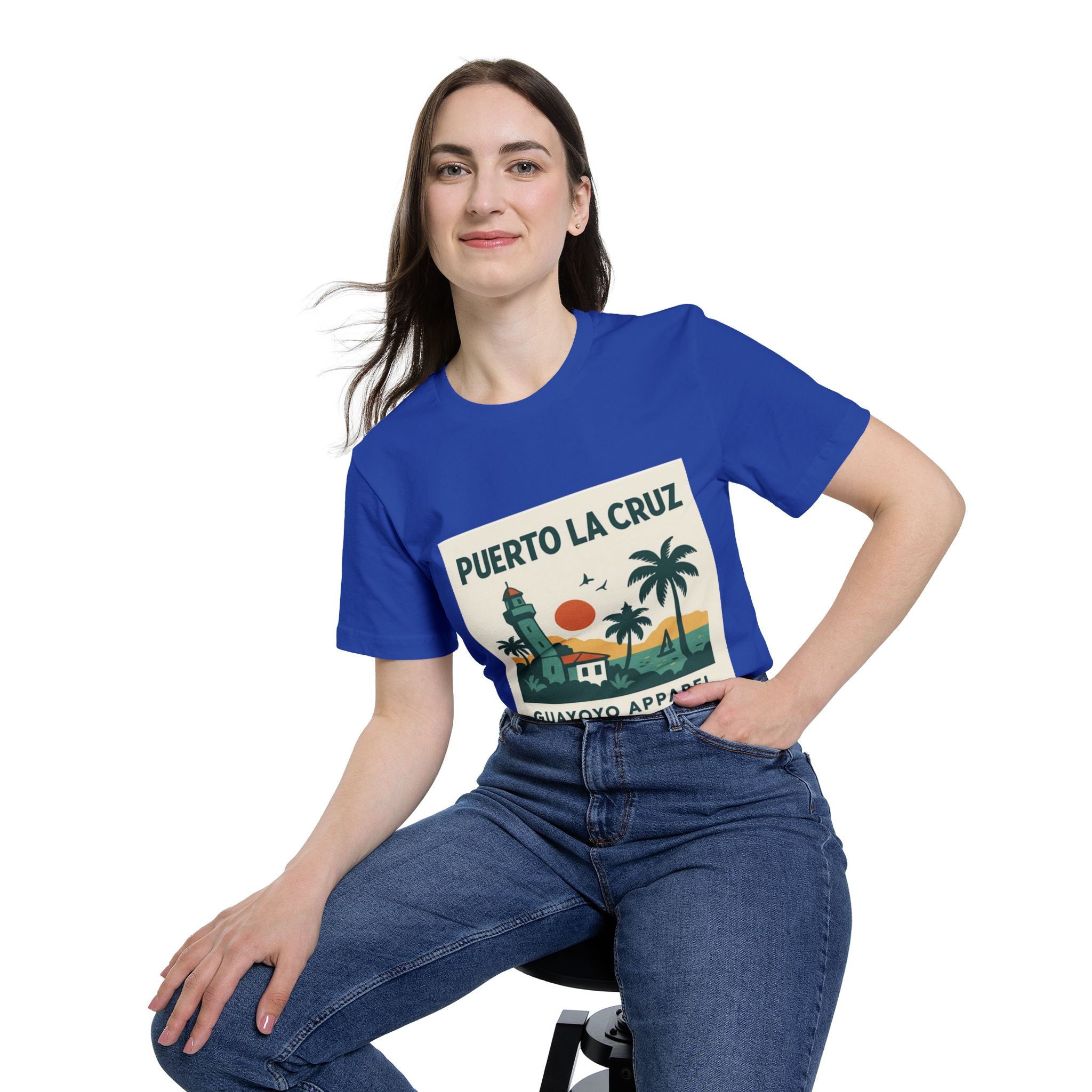 Puerto La Cruz Lighthouse T-Shirt — Retro Beach Graphic Tee by Guayoyo Apparel