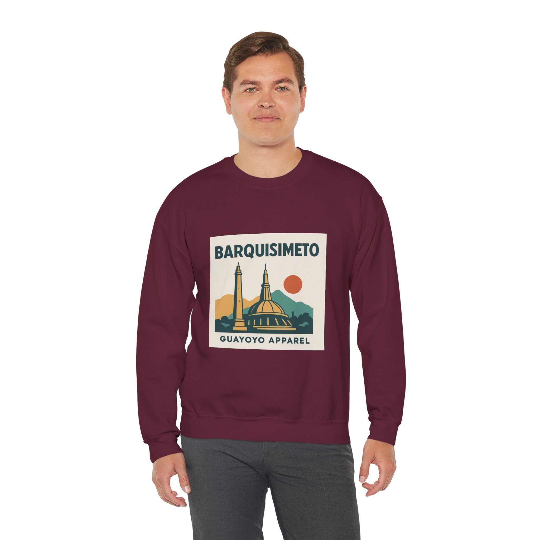 Barquisimeto Landmark Sweatshirt — Retro Cityscape Guayoyo Apparel