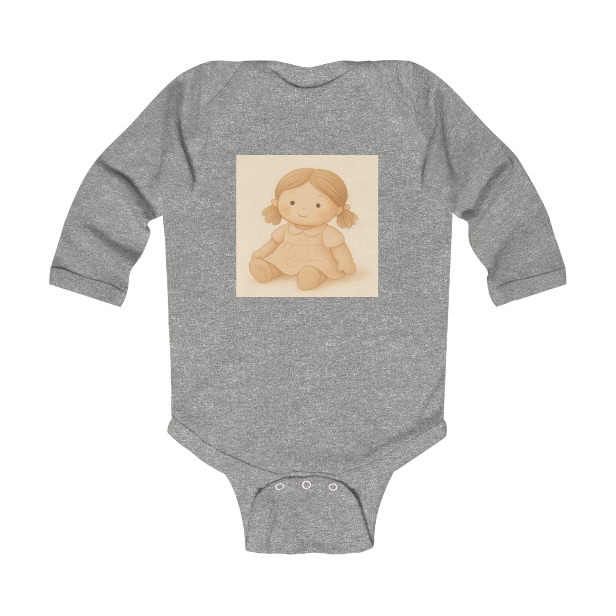 Baby Bodysuit — Vintage Soft Doll Illustration Infant Long Sleeve Onesie