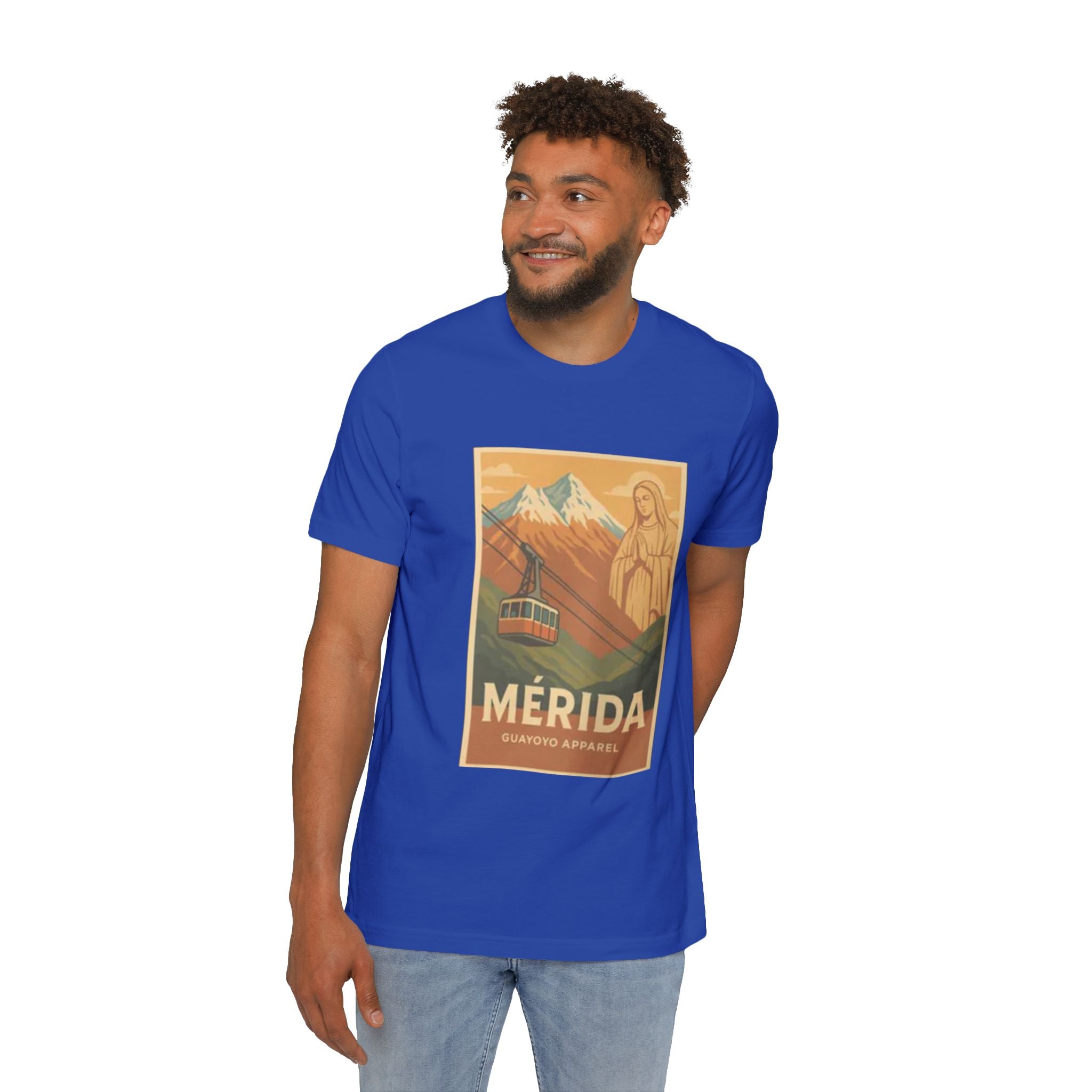 Mérida Vintage Travel T-Shirt — Cable Car & Mountain Poster Tee