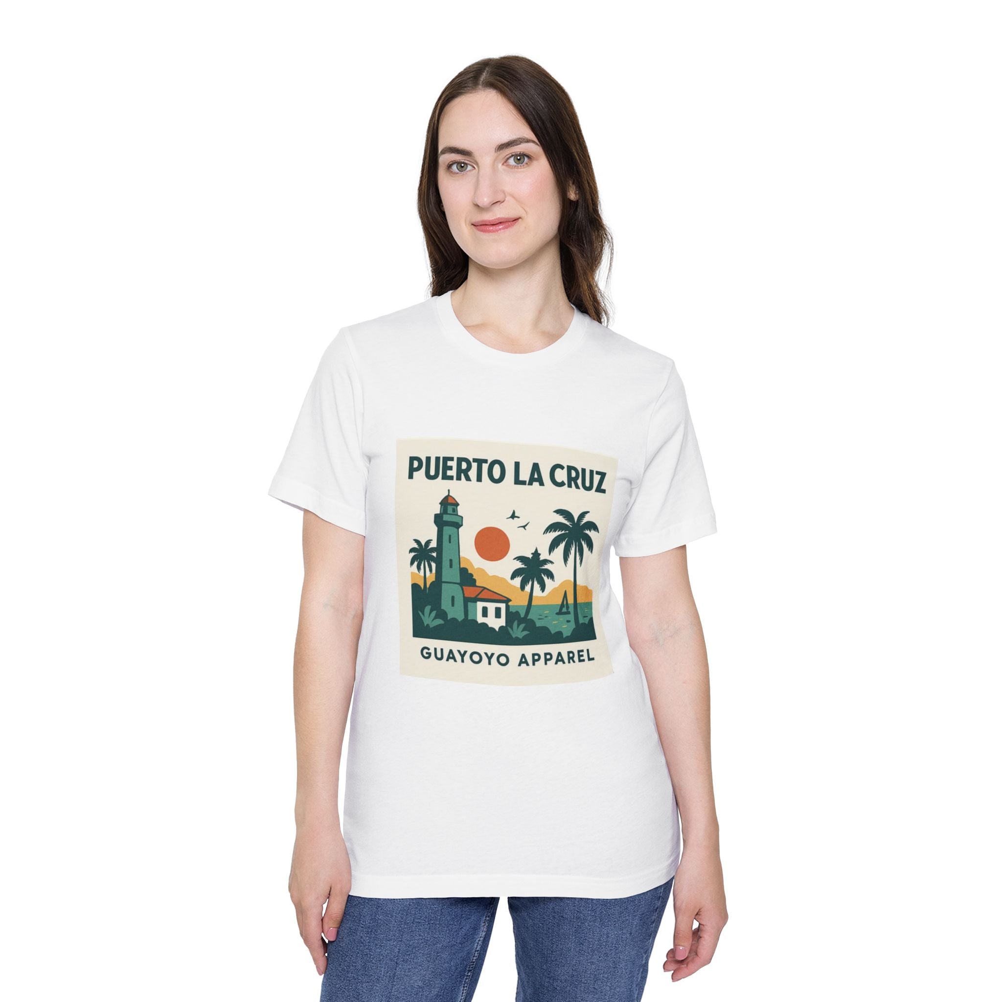 Puerto La Cruz Lighthouse T-Shirt — Retro Beach Graphic Tee by Guayoyo Apparel