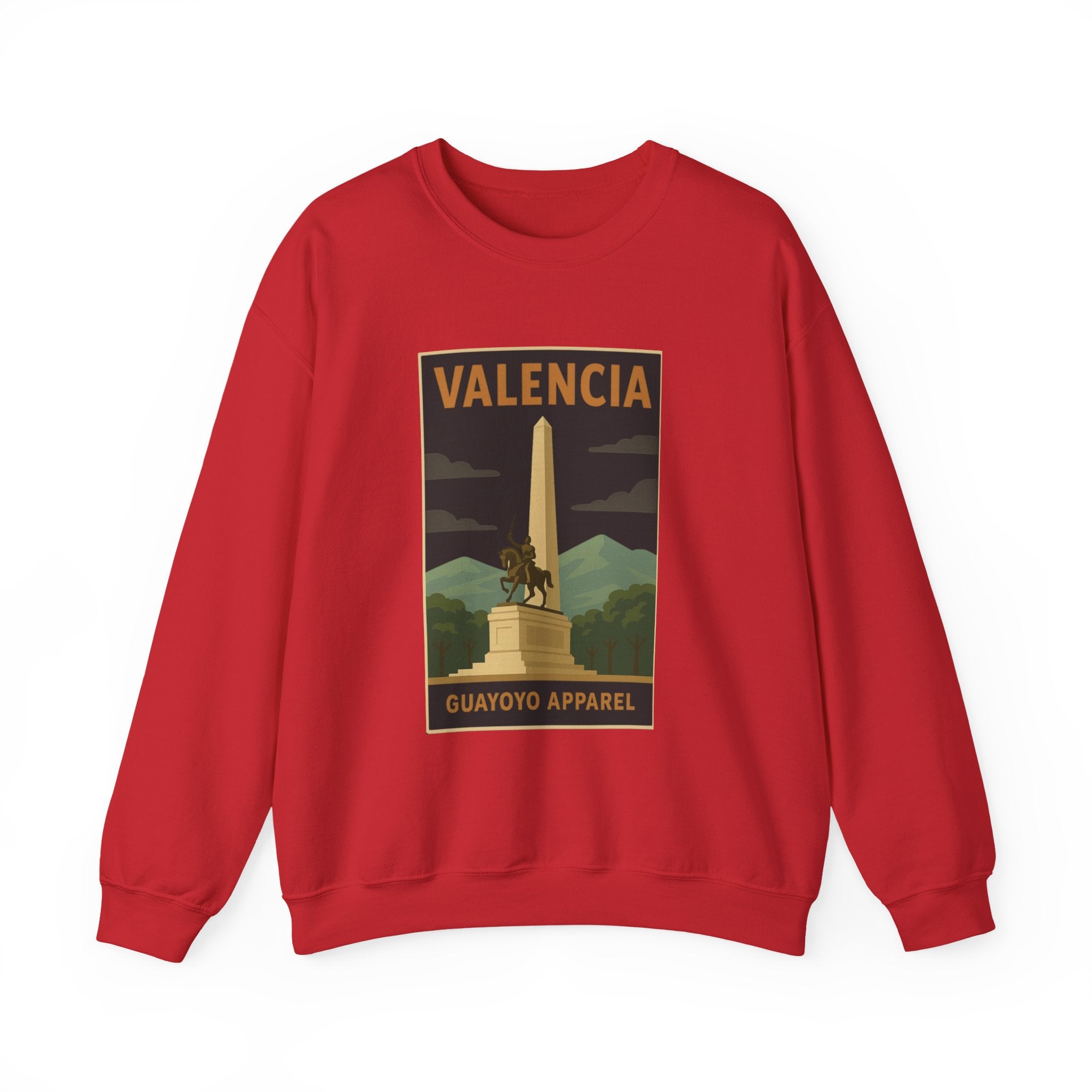 Valencia Monument Crewneck Sweatshirt — Vintage City Landmark Graphic