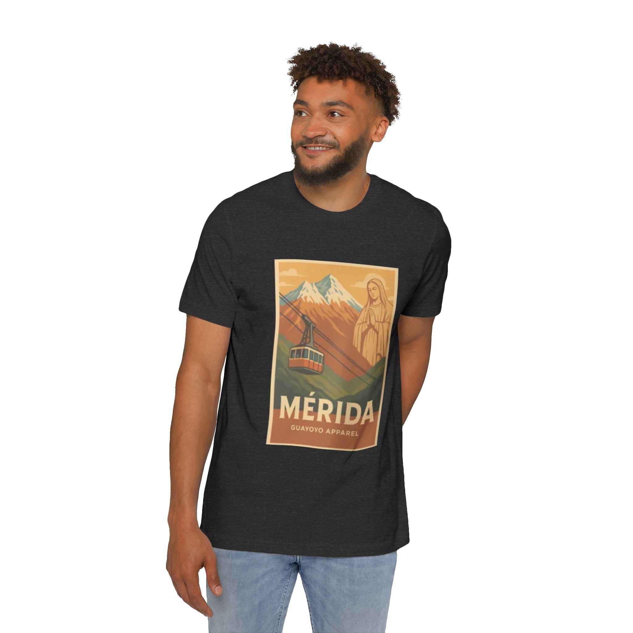 Mérida Vintage Travel T-Shirt — Cable Car & Mountain Poster Tee