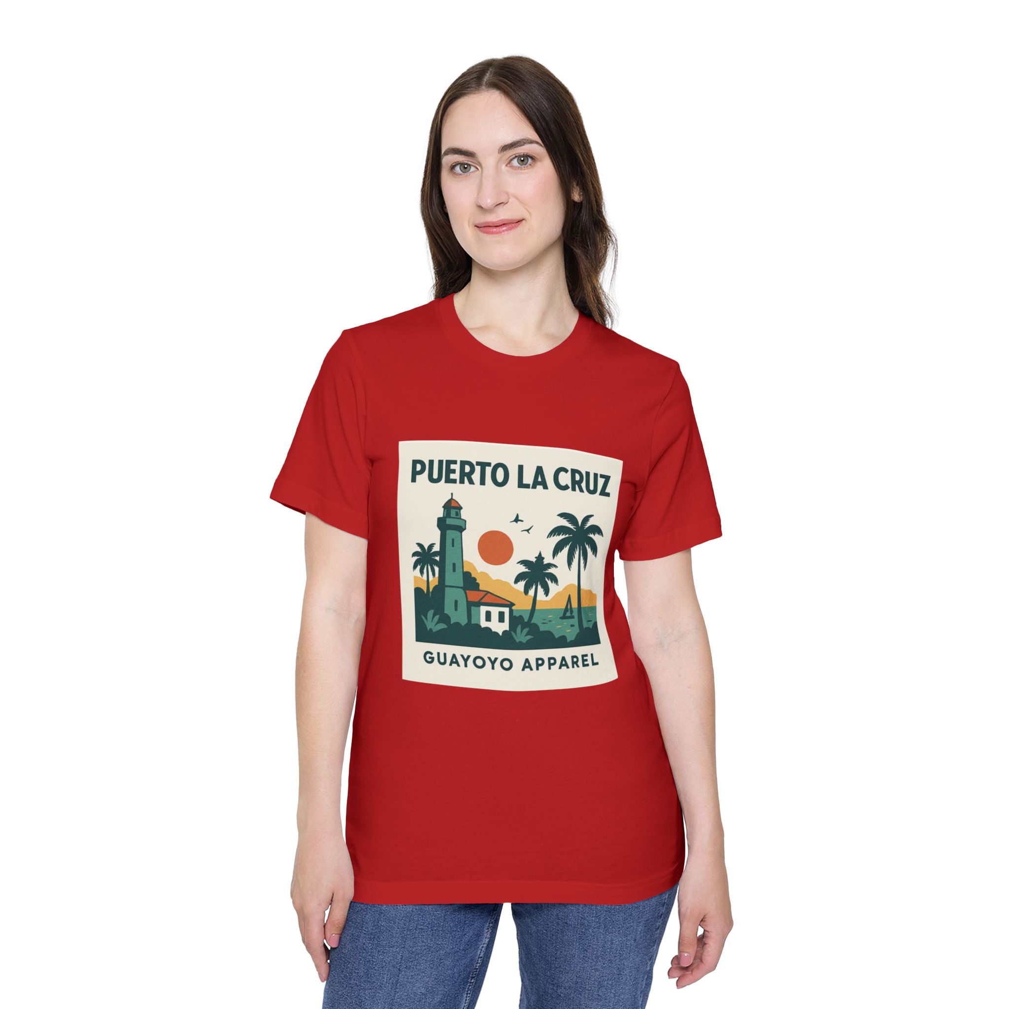 Puerto La Cruz Lighthouse T-Shirt — Retro Beach Graphic Tee by Guayoyo Apparel
