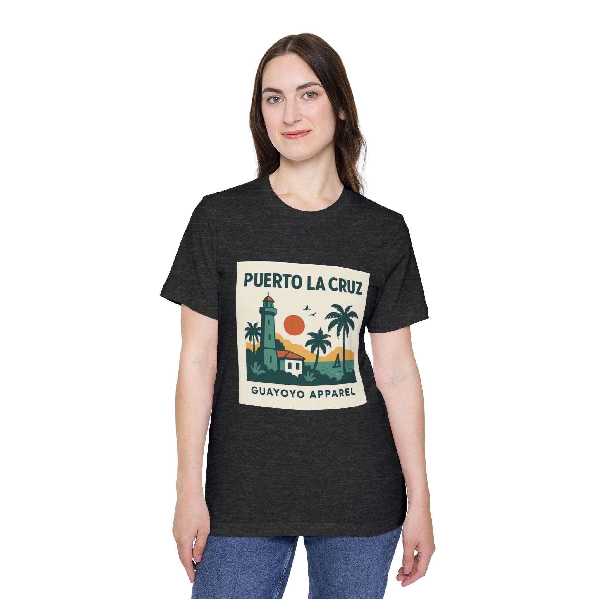 Puerto La Cruz Lighthouse T-Shirt — Retro Beach Graphic Tee by Guayoyo Apparel