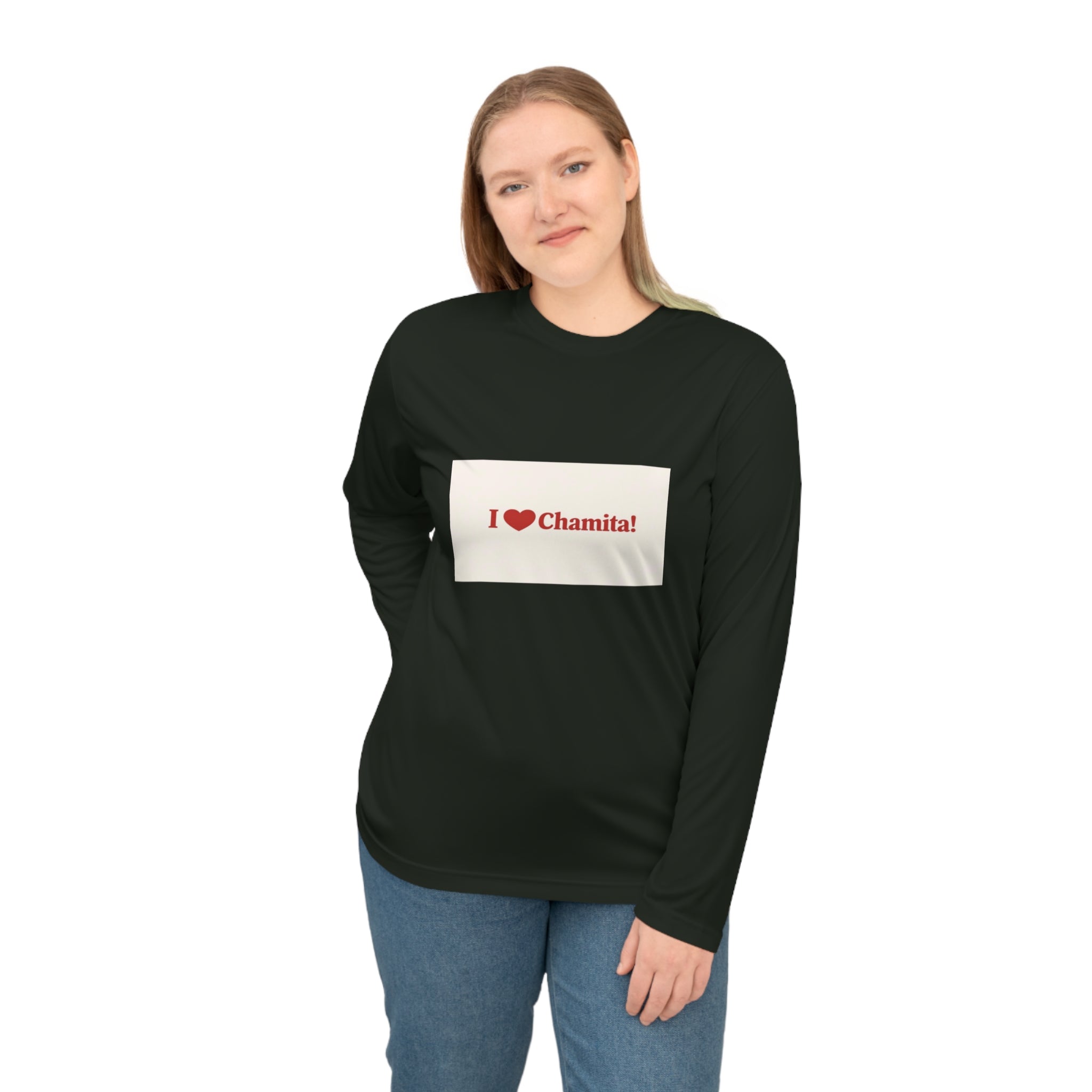 I  Chamita! Performance Long Sleeve Shirt — Cute Spanish Nickname Tee