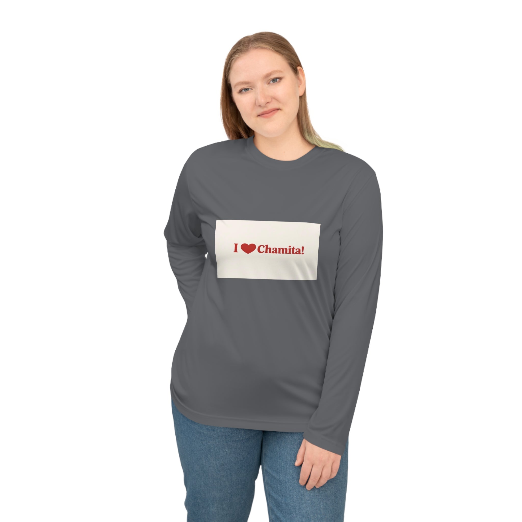 I  Chamita! Performance Long Sleeve Shirt — Cute Spanish Nickname Tee