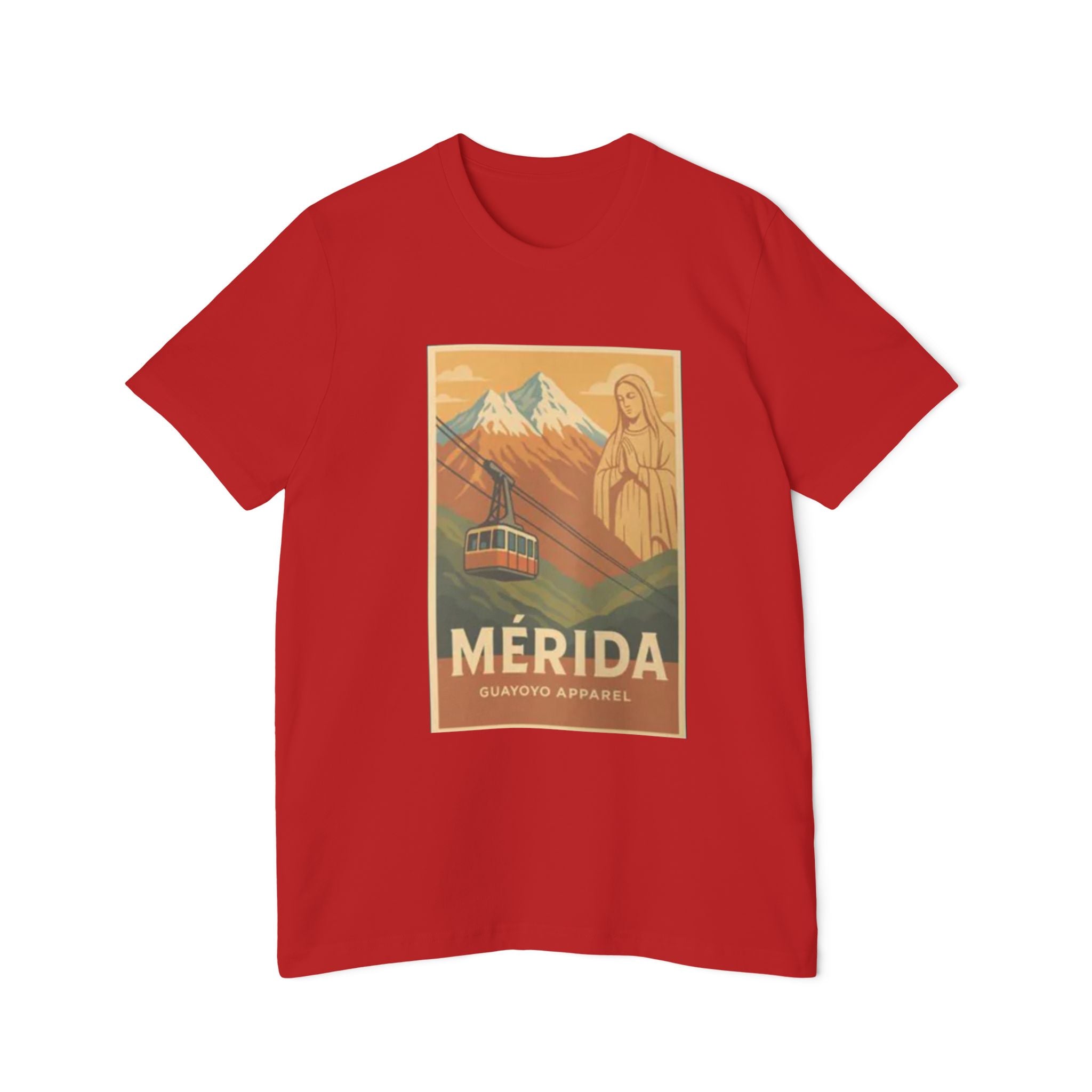 Mérida Vintage Travel T-Shirt — Cable Car & Mountain Poster Tee