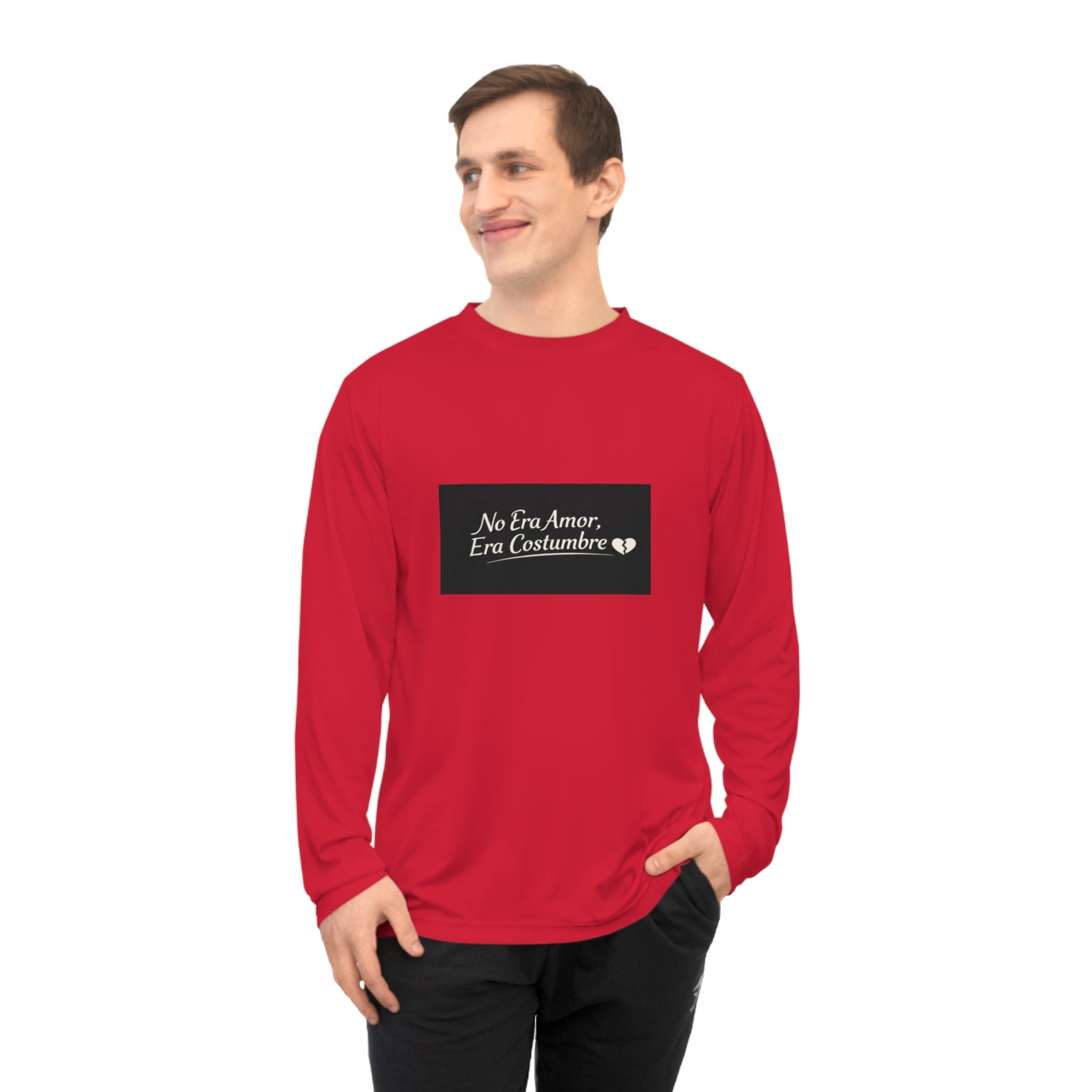 Long Sleeve Shirt — "No Era Amor, Era Costumbre" Minimal Spanish Quote Performance Top