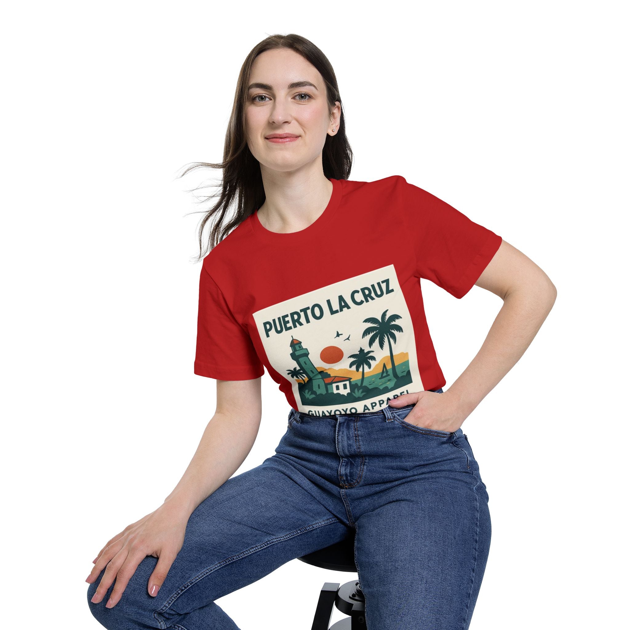 Puerto La Cruz Lighthouse T-Shirt — Retro Beach Graphic Tee by Guayoyo Apparel