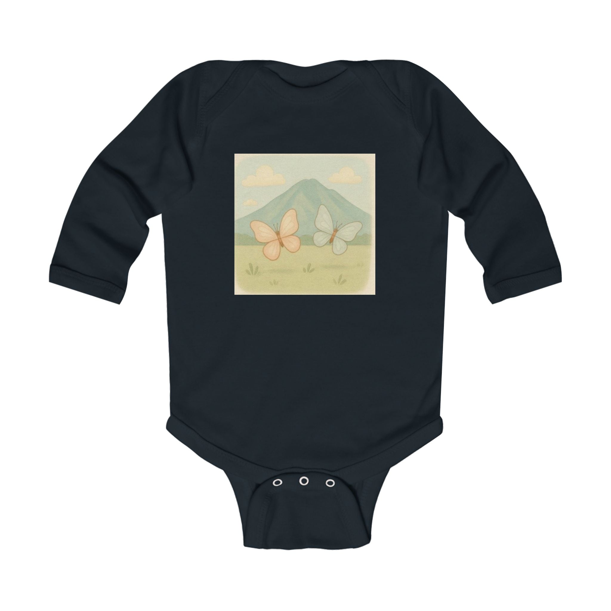 Butterfly Meadow Infant Bodysuit — Pastel Mountain Baby Onesie