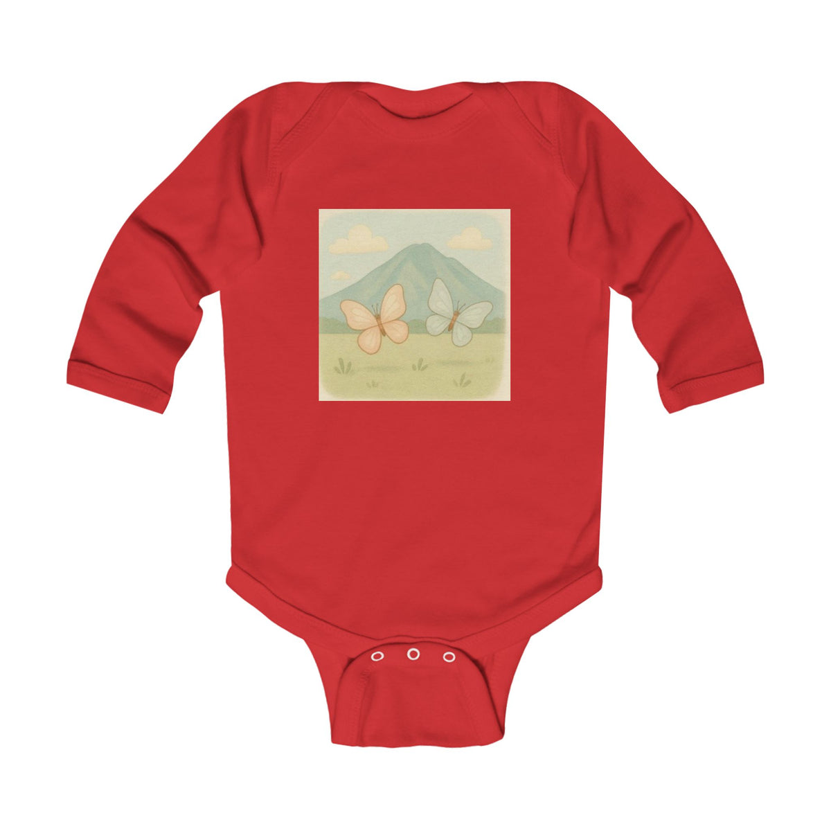 Butterfly Meadow Infant Bodysuit — Pastel Mountain Baby Onesie