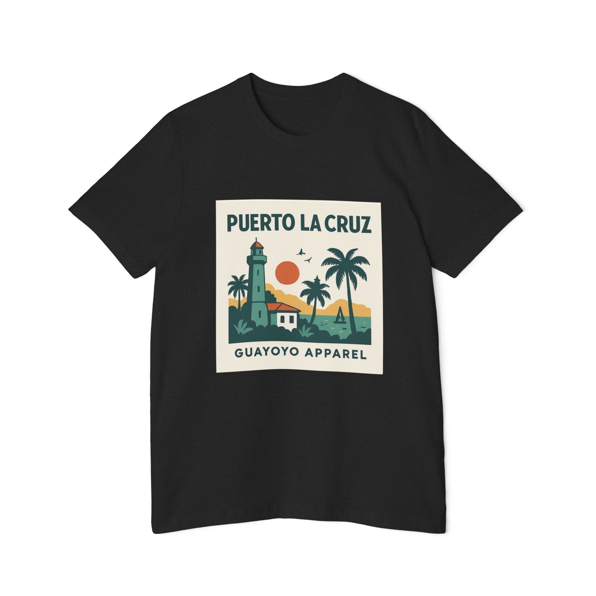 Puerto La Cruz Lighthouse T-Shirt — Retro Beach Graphic Tee by Guayoyo Apparel