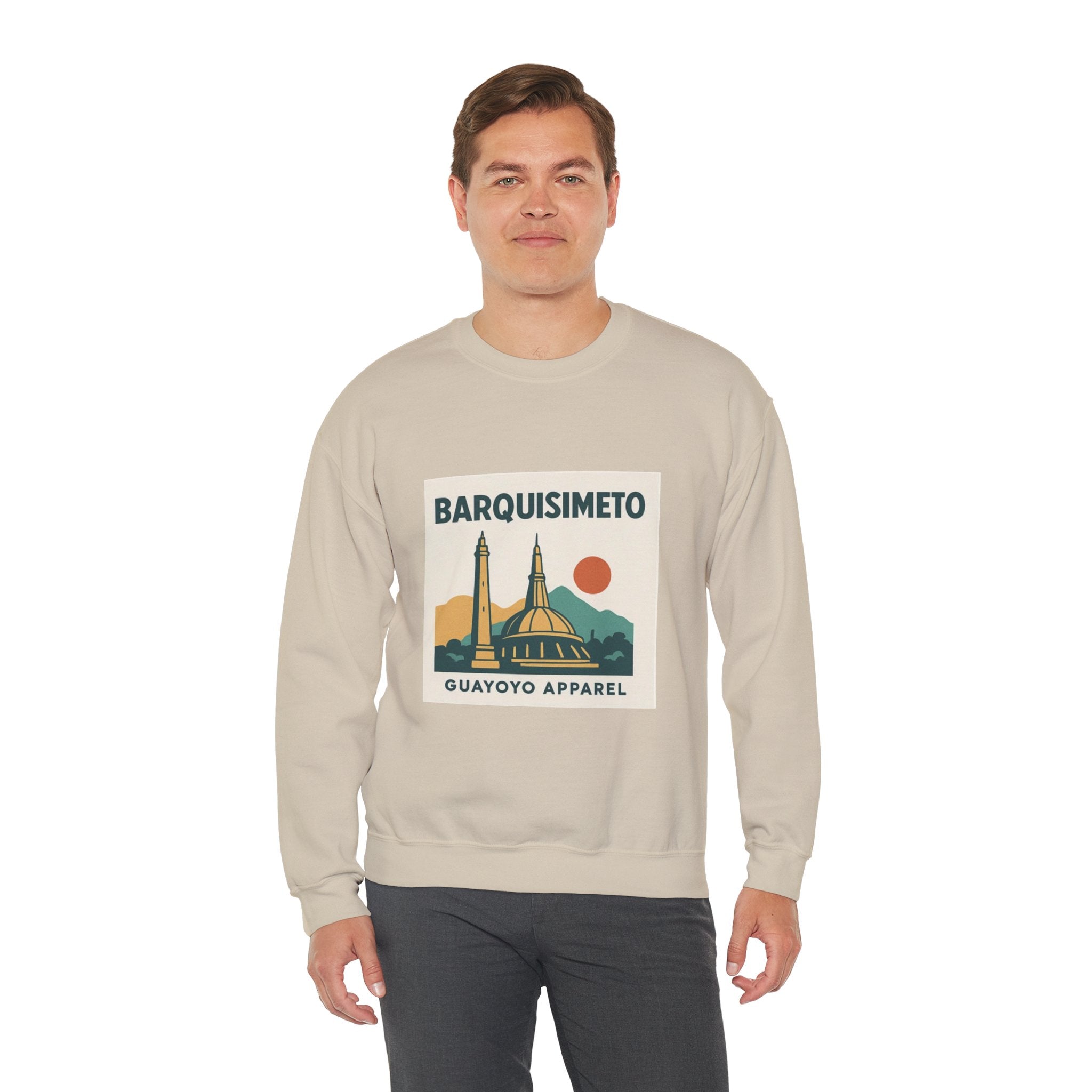 Barquisimeto Landmark Sweatshirt — Retro Cityscape Guayoyo Apparel