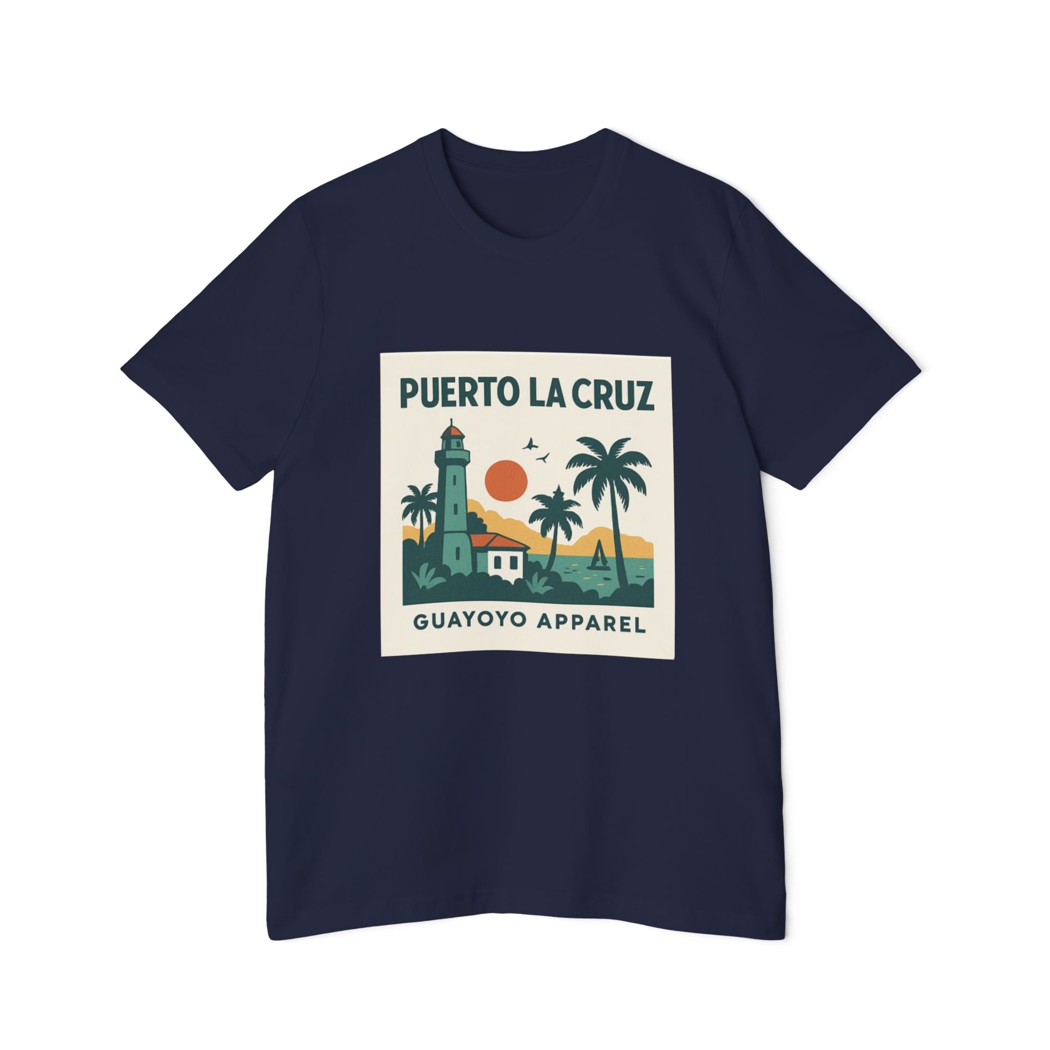 Puerto La Cruz Lighthouse T-Shirt — Retro Beach Graphic Tee by Guayoyo Apparel