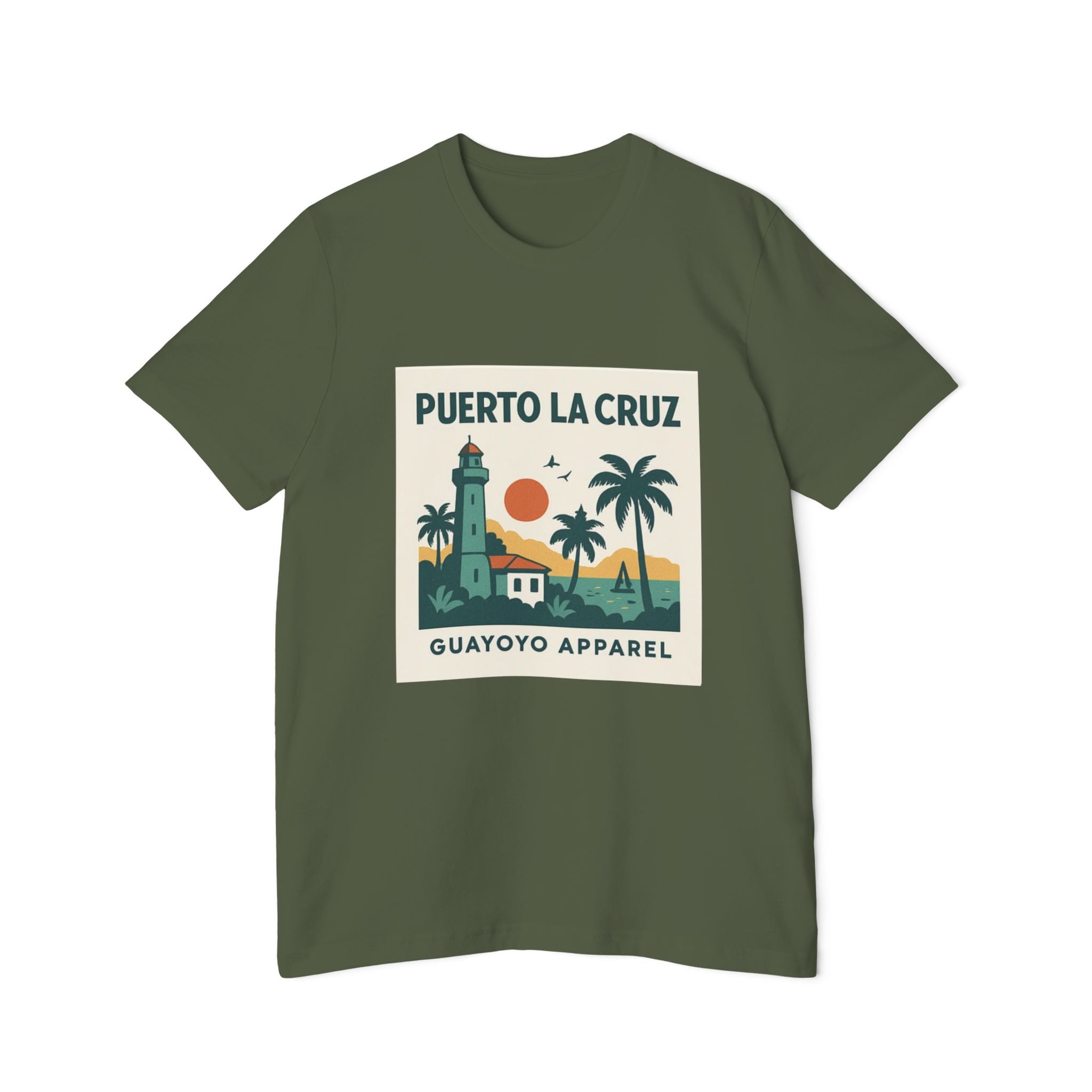 Puerto La Cruz Lighthouse T-Shirt — Retro Beach Graphic Tee by Guayoyo Apparel