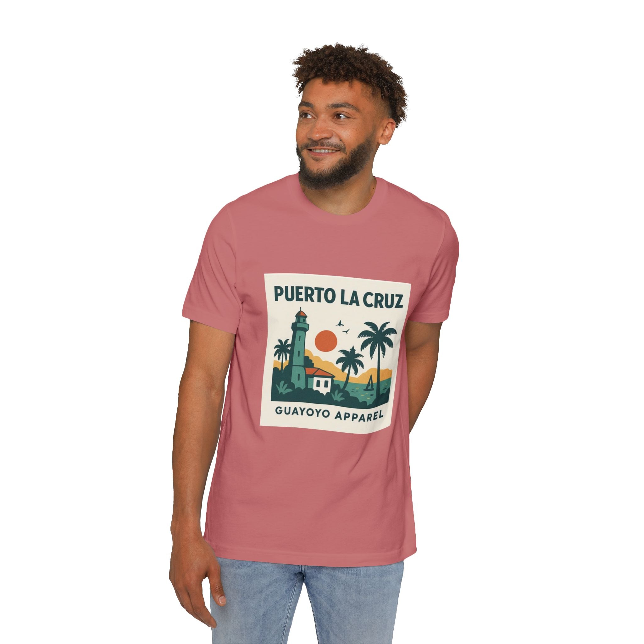 Puerto La Cruz Lighthouse T-Shirt — Retro Beach Graphic Tee by Guayoyo Apparel